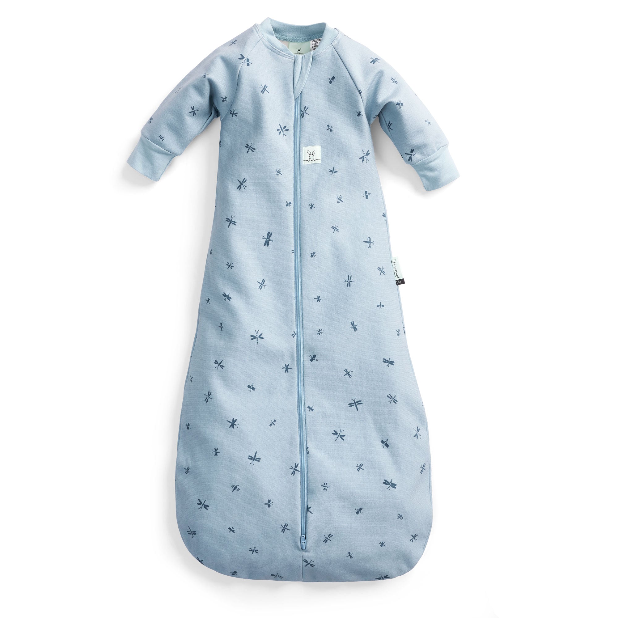 ergoPouch Baby Sleeping Bag with Long Sleeves - TOG 1.0 for Newborns & Infants - Dragonfly Print Design - Perfect for Nursery, Daycare & Overnight Sleep