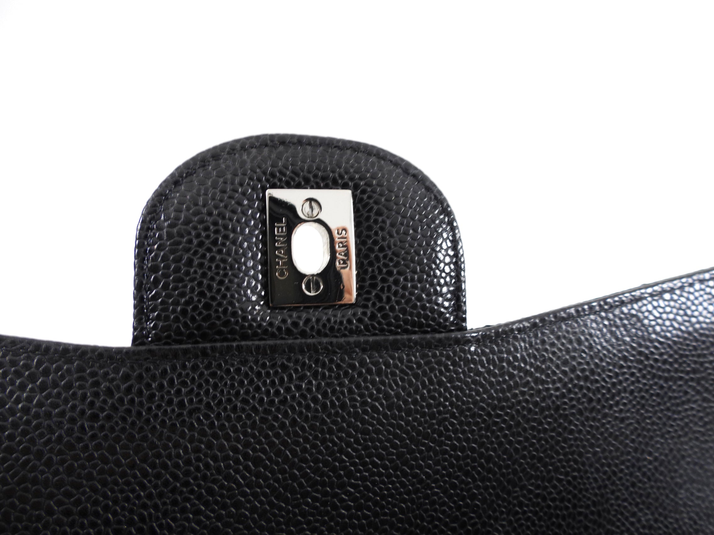 Chanel Black Caviar Leather Maxi Classic Double Flap Handbag - Luxury Designer Shoulder Bag for Women, Perfect for Evening Events & Special Occasions