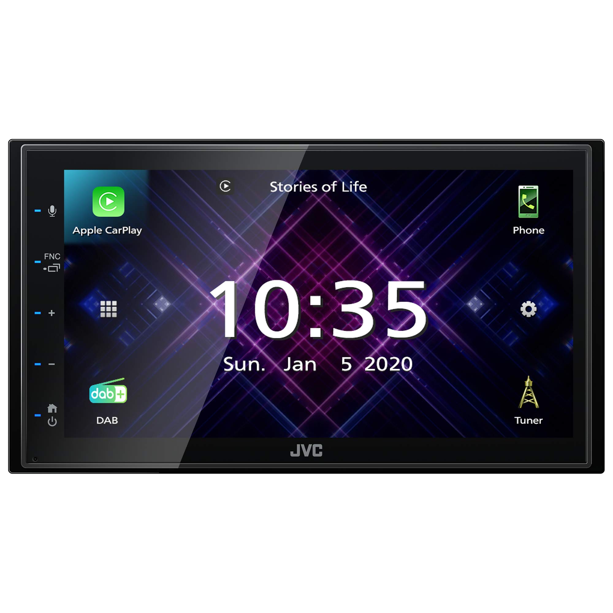 JVC KW-M565DBT Double DIN Car Stereo with Apple CarPlay & Android Auto - Bluetooth Calling, DAB Radio & Music Streaming for Seamless Hands-Free Driving & Entertainment