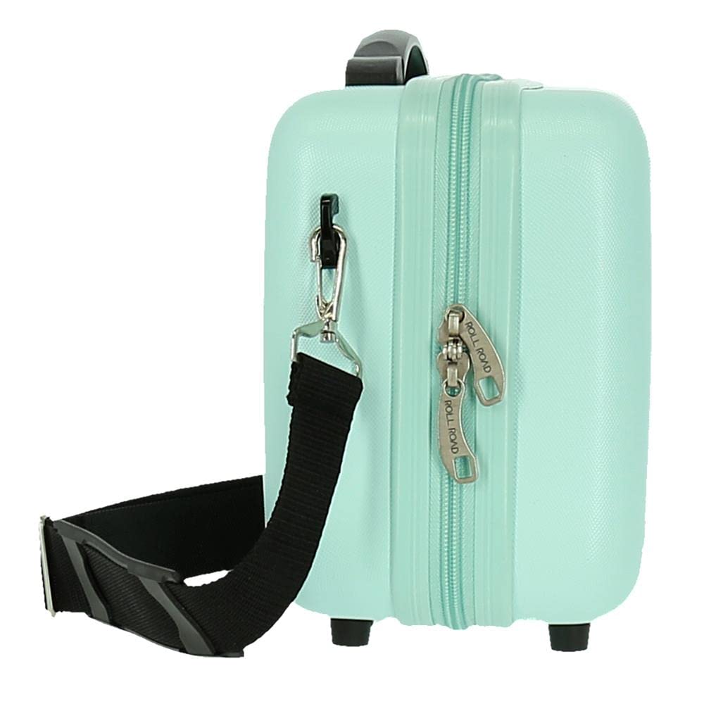 Adjustable ABS Toiletry Bag 9.14L - Black & Turquoise for Travel
