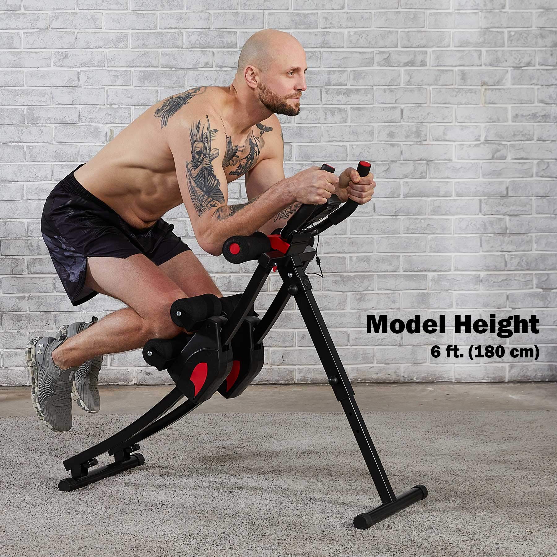 ZELUS Ab Machine for Home Gym - Core Strength Training Equipment with 4 Intensities & Digital Display | Foldable Ab Crunch Coaster for Abdominal Workouts | Perfect for Home Fitness & Small Spaces