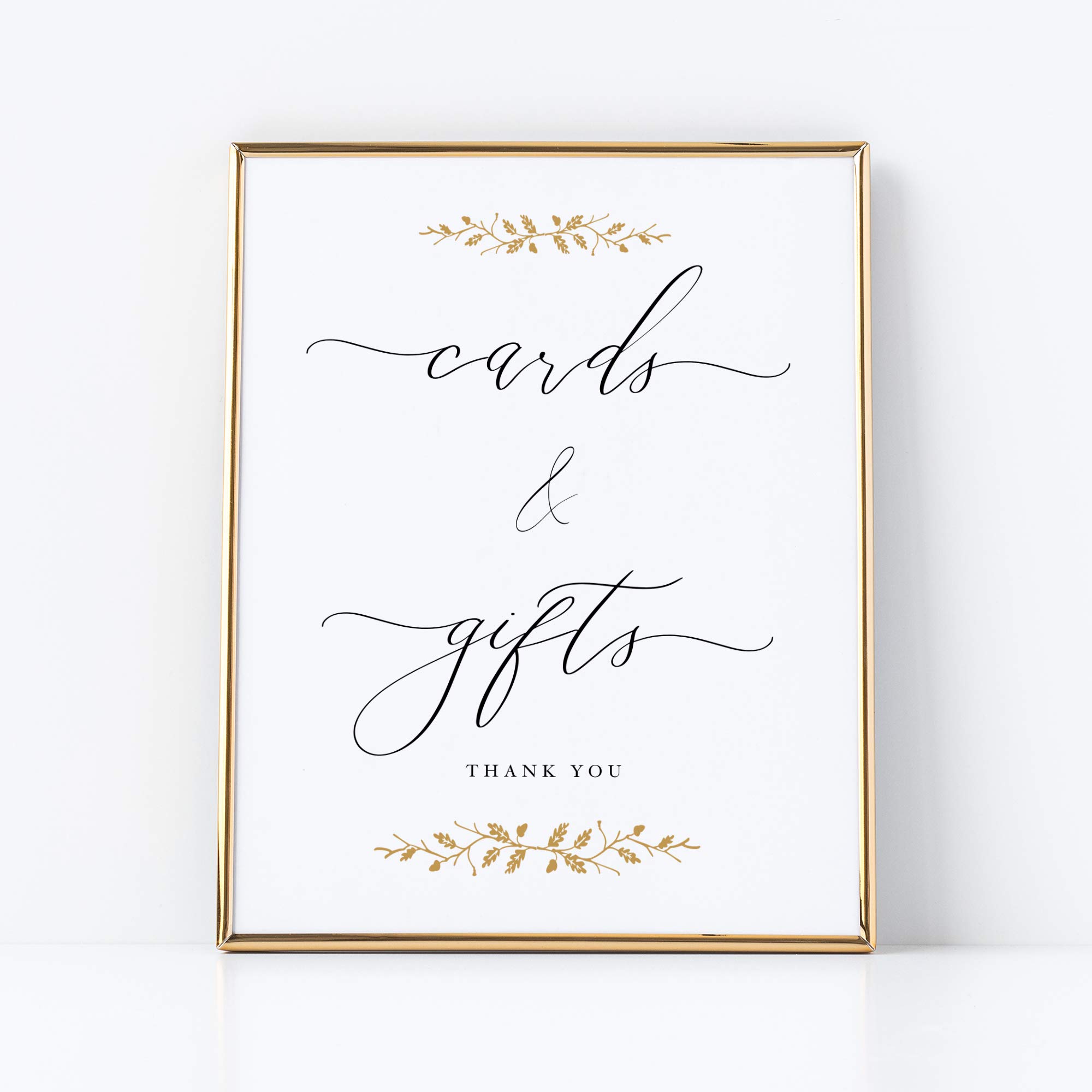 Liphontcta Elegant Pearl & Gold Wedding Cards and Gifts Sign - 8x10 Unframed Pearlescent Cardstock Decoration for Weddings, Bridal Showers & Anniversary Celebrations