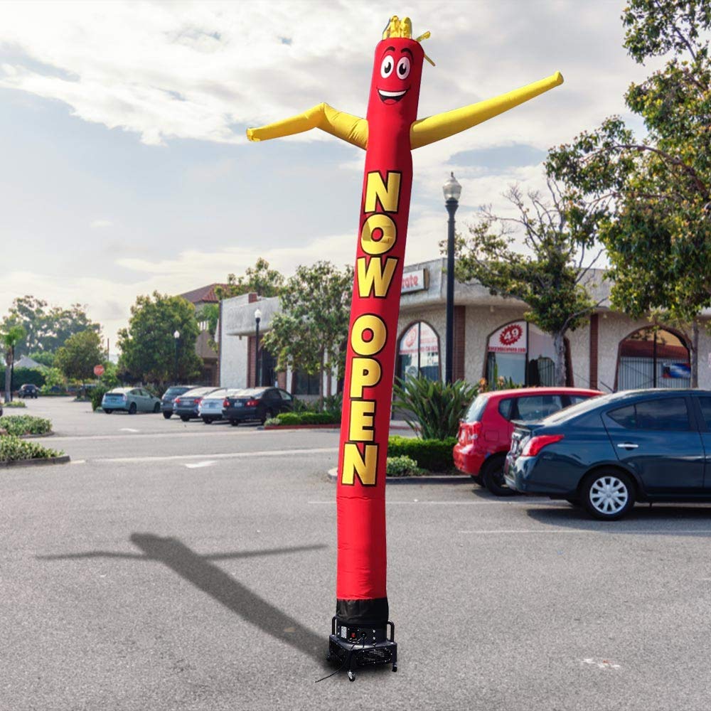 Dancer Inflatable Bouncer - Now Open (Red/Yellow) - Complete with 1HP 2 Speed Air Blower - Perfect for Kids Birthday Parties, Backyard Fun, and Outdoor Events