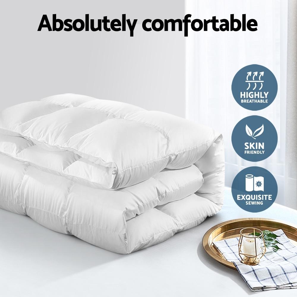 Premium 700GSM Duck Down Feather Quilt - Ultra Warm Winter Blanket for Queen Size Bed | Luxury Duvet Insert & Doona Cover | Perfect for Cold Nights, Guest Rooms & Cozy Bedroom Decor