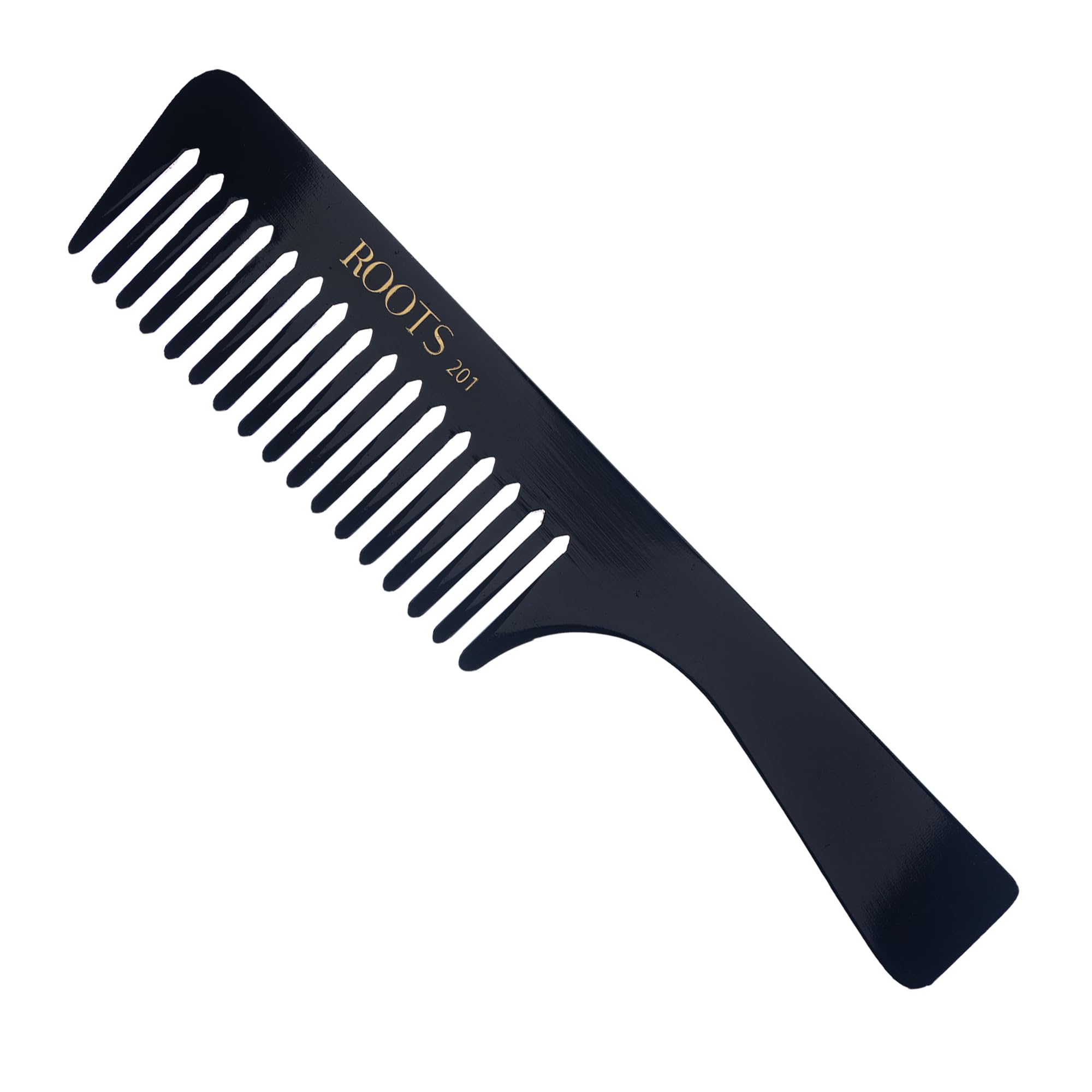 Roots Professional Detangling & Shampoo Comb - Black Fine Teeth Paddle Comb for Men & Women - Lightweight Hair Styling Tool for Daily Use - Pack of 1 (Model 201) - Perfect for Wet Hair, Thick Curly Hair & Salon Styling