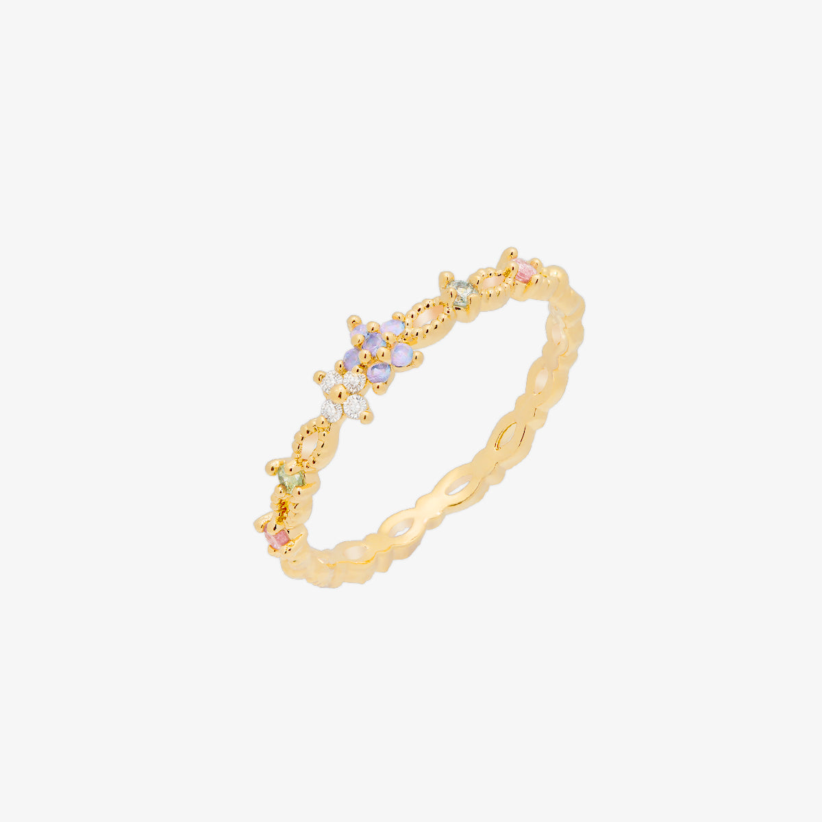 Pastel Moonstone Flower Ring - Elegant Dainty Jewelry for Women, Perfect for Weddings, Parties & Everyday Wear