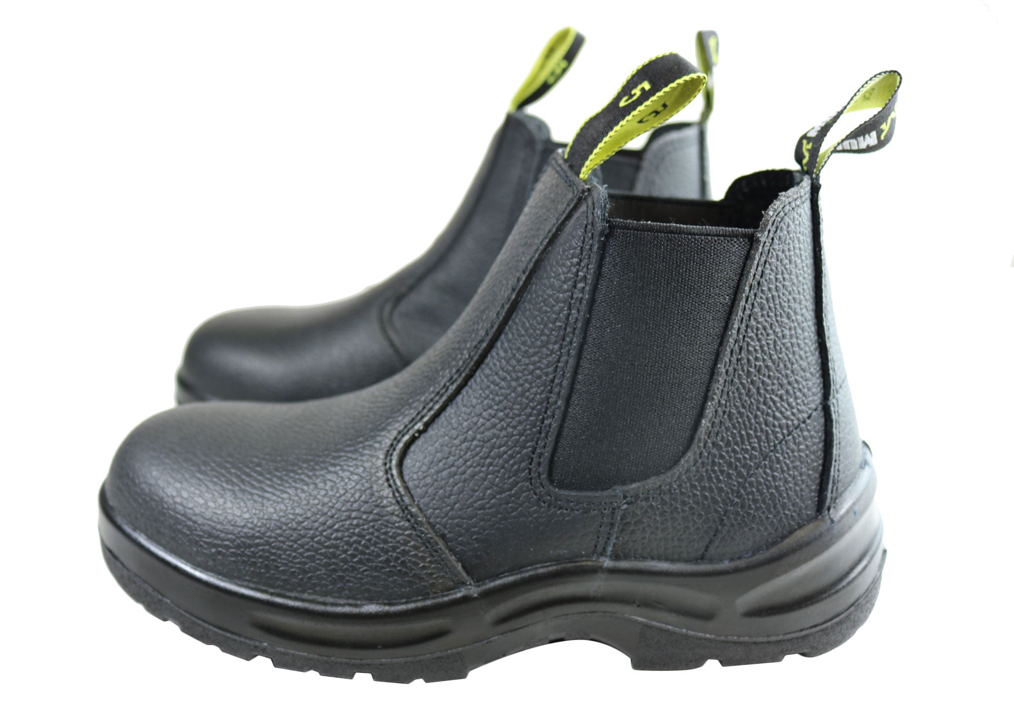 Munka Unisex Bull Slip On Steel Toe Work Boots - Comfortable Leather Safety Shoes for Construction, Warehouse & Outdoor Work