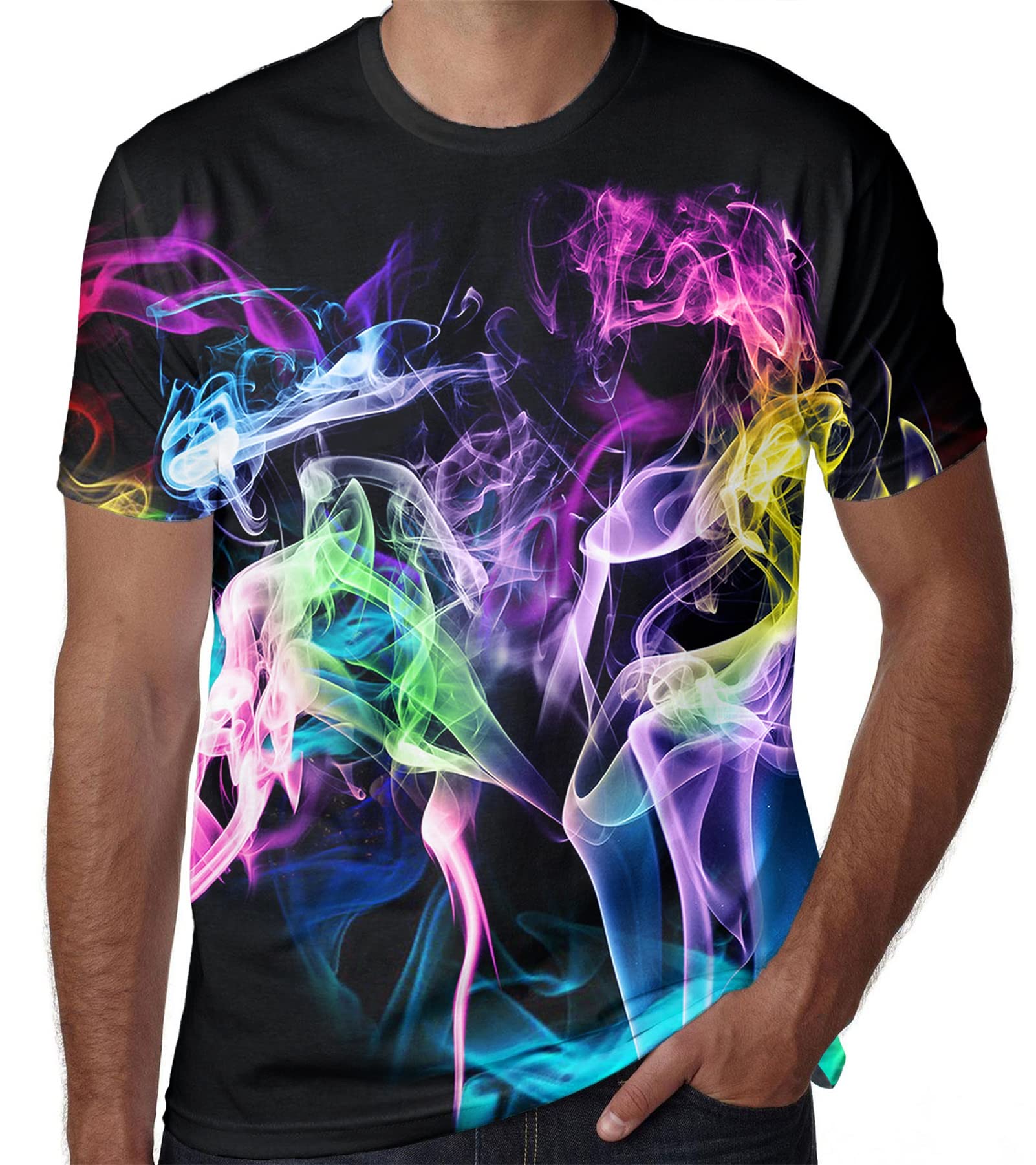SYAIMN Unisex 3D Printed T-Shirts - Funny Graphic Tees for Men & Women | Colorful Summer Tops with Cool Designs | Perfect for Casual Wear, Parties & Gifts