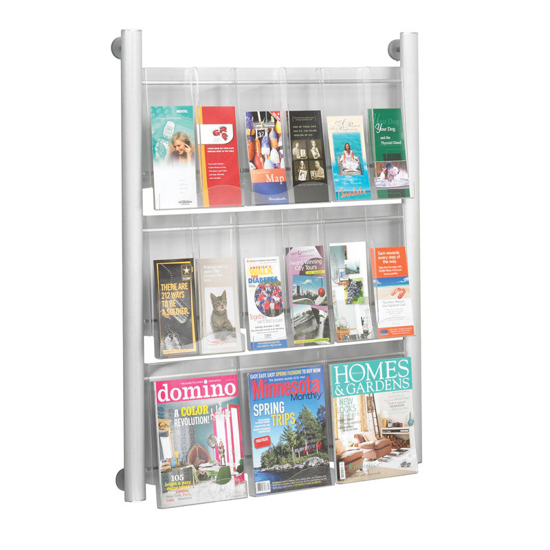 Premium 9 Magazine/18 Pamphlet Wall Mount Organizer - Stylish Home & Office Storage Solution for Magazines, Brochures, and Documents