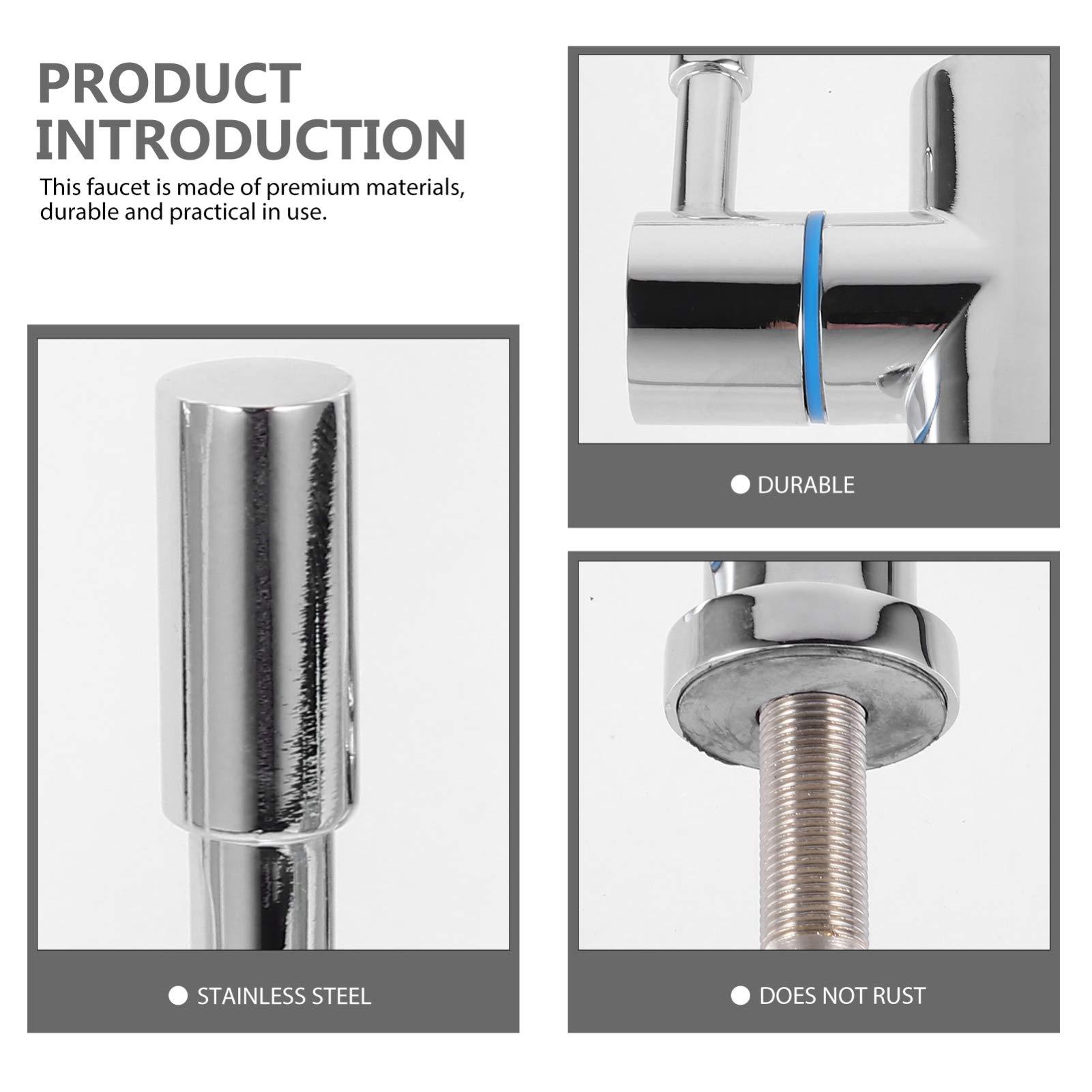 Hemoton Stainless Steel Kitchen Faucet with Pull Down Sprayer - High Arc Modern Design for Sink, Basin Tap with Durable Finish - Perfect for Home Kitchen Renovation & Daily Dishwashing