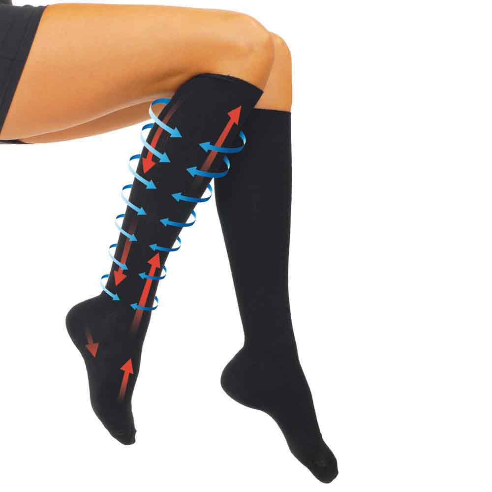 Travel Blue TB 791 Compression Flight Socks for Women & Men - Small/Medium Size - Black - Prevent Swelling & Improve Circulation During Air Travel