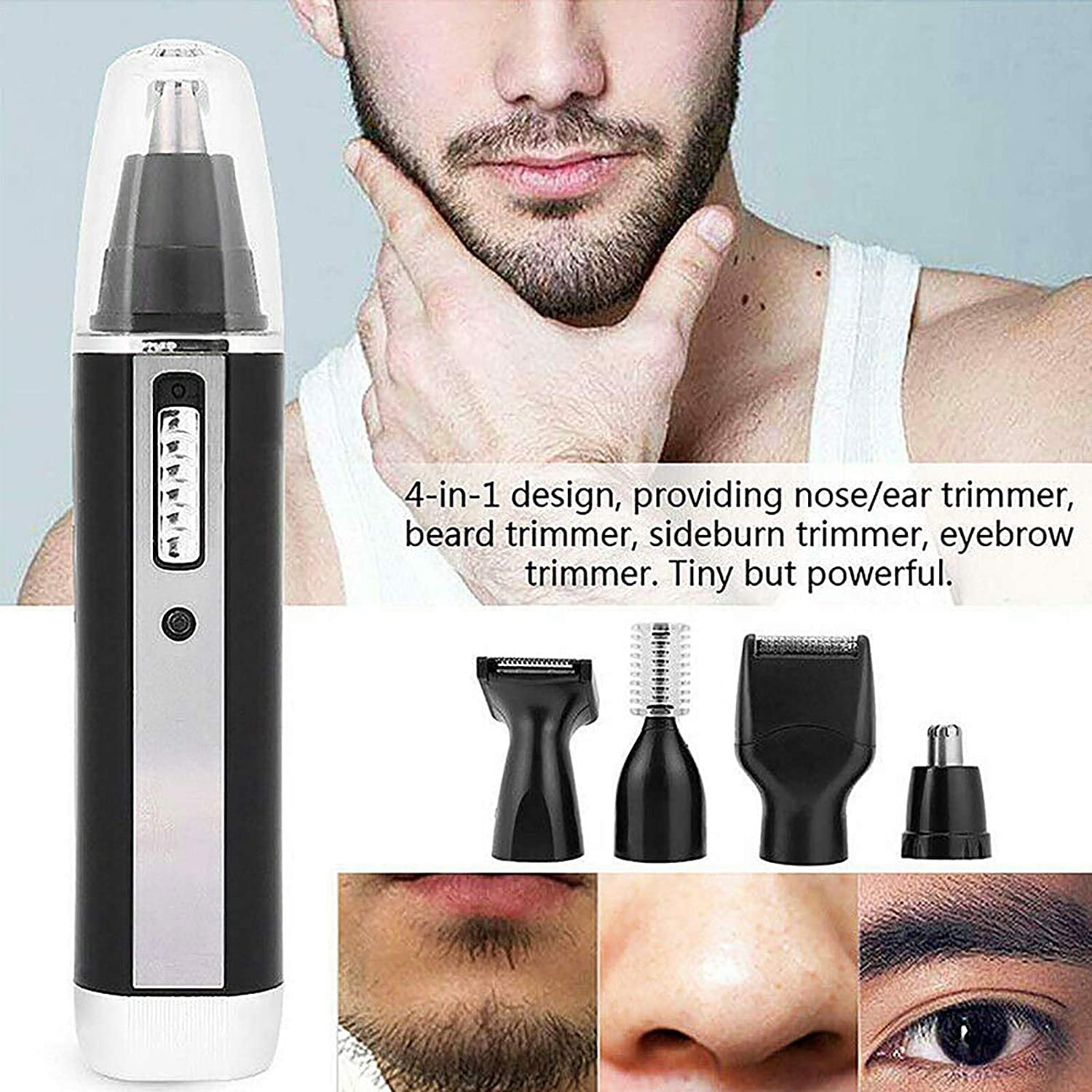 USB Rechargeable Ear & Nose Hair Trimmer for Men & Women - Professional Waterproof Grooming Kit with Dual Edge Blades for Easy Cleaning - Perfect for Travel, Home & Personal Care Routines