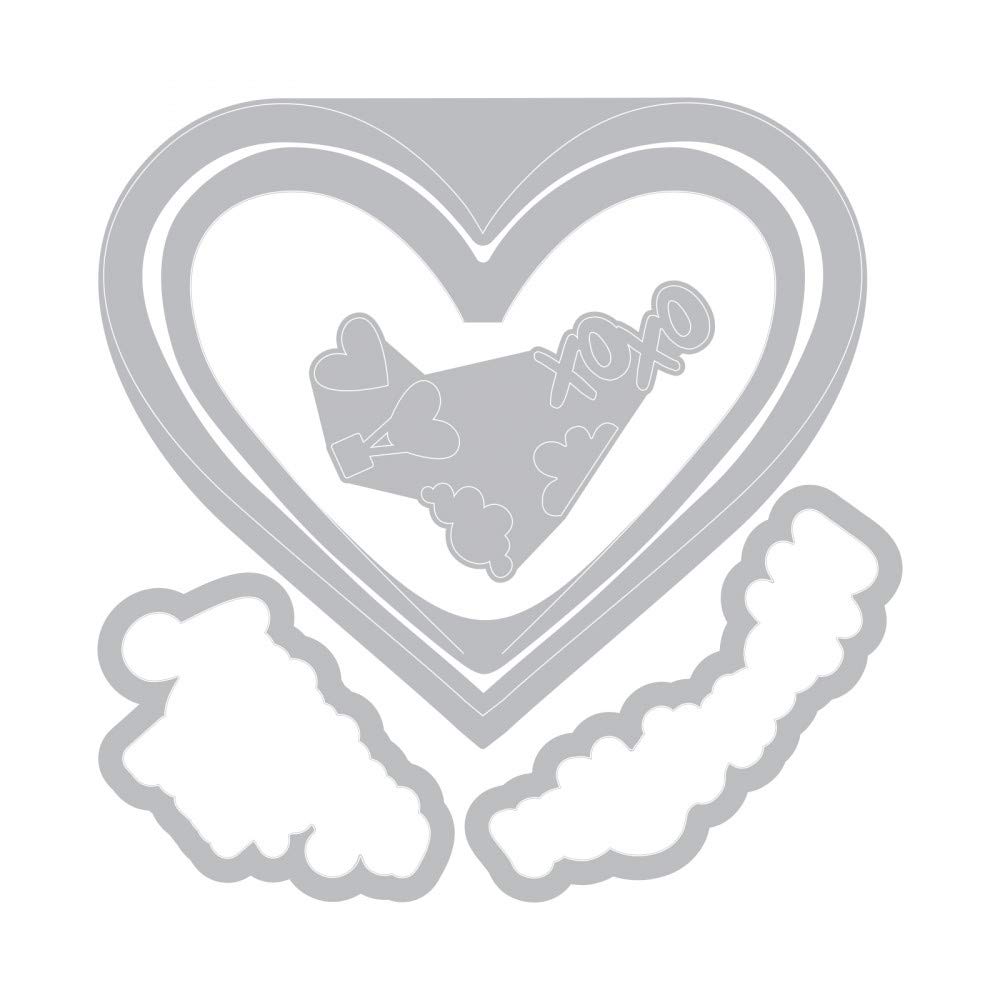 Sizzix Framelits Dies with Stamps - I Heart You Crafting Set, Multi-Color for Scrapbooking, Card Making & DIY Paper Crafts