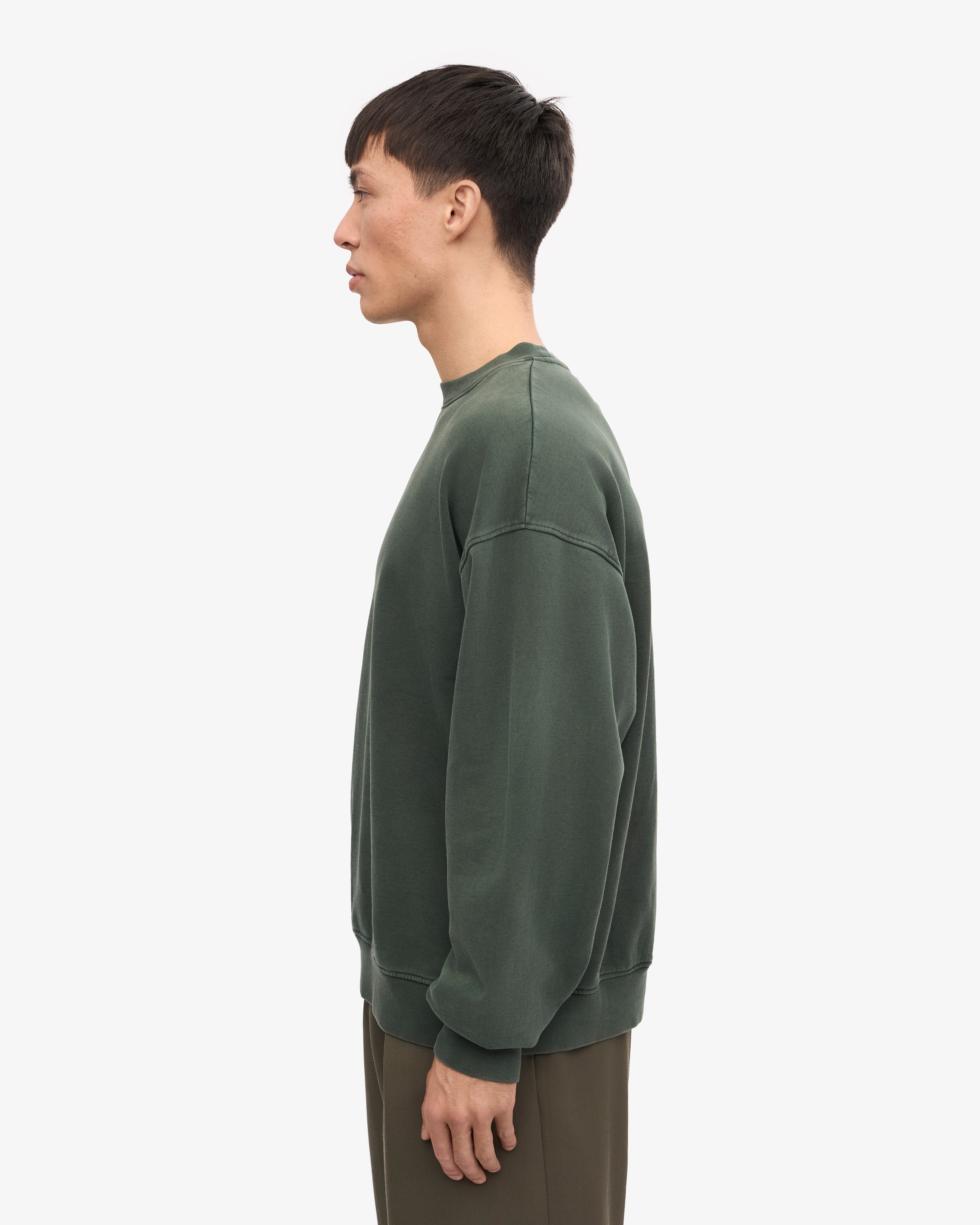Organic Oversized Crewneck Sweatshirt - Midnight Forest Green | Cozy Loungewear for Women & Men | Perfect for Casual Wear, Relaxing at Home & Outdoor Activities