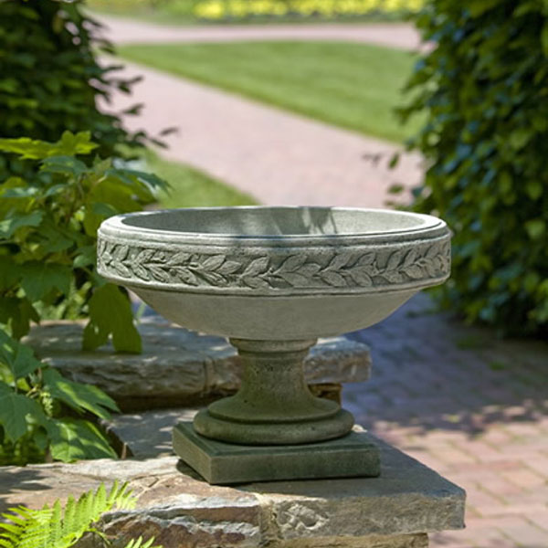 Campania International Longwood Laurel Banded Urn Planter - Elegant Outdoor Garden Decor for Patio, Porch & Landscaping