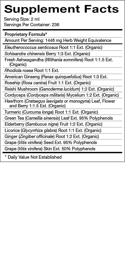 Natura Health Vital Adapt Supplement - Daily Adaptogenic Tonic with Rhodiola, Ashwagandha, Cordyceps & Reishi for Endocrine Support & Stress Relief (16oz) - Perfect for Busy Professionals & Students Seeking Natural Energy Boost