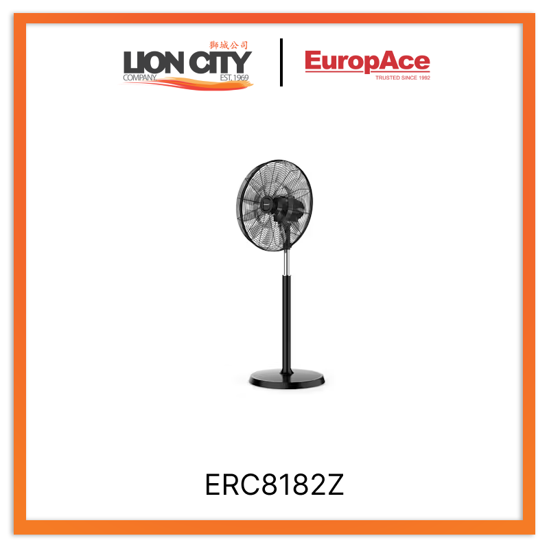 Europace ERC8182Z 18 Inch DC Circulator Stand Fan - High Velocity Cooling for Home, Office & Outdoor Use - Energy Efficient & Quiet Operation