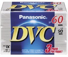 Panasonic Mini Digital Videocassette 60 Minute - 3 Pack for Camcorders & Video Recording - Perfect for Home Videos, Events & Archiving