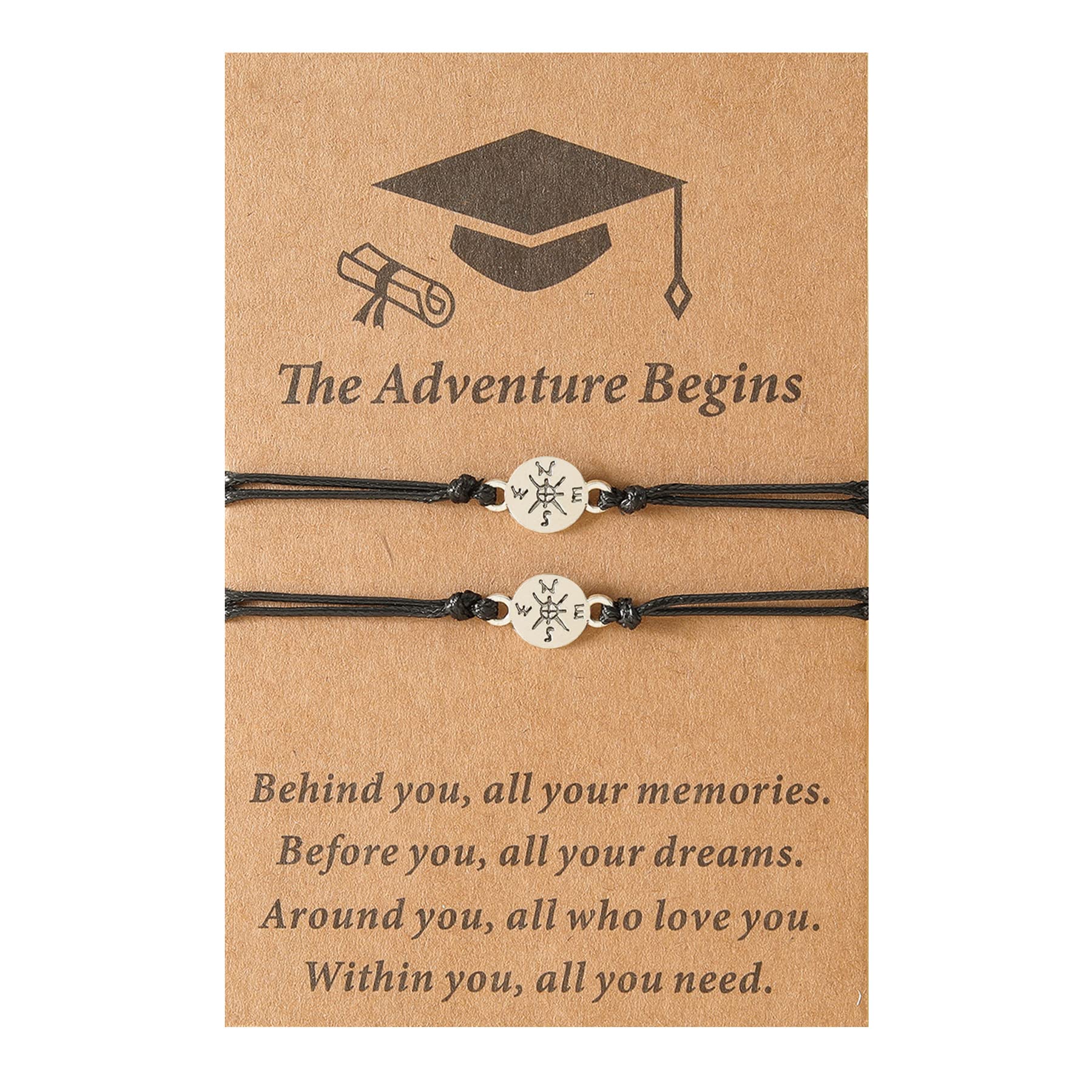 2024 Graduation Bracelet Gifts - Inspirational Compass Bracelets for Boys & Girls - Perfect Graduation Party Favors & School Keepsakes