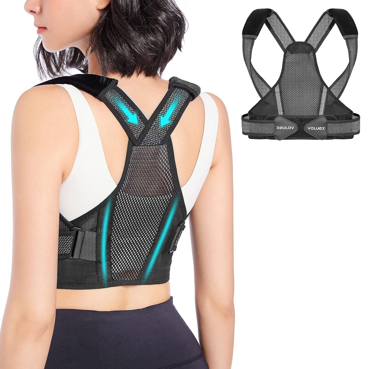 Adjustable Posture Corrector for Women & Men - Comfortable Upper Back Brace & Spine Support - Relieve Neck, Shoulder & Back Pain - Size L (28-40in) - Perfect for Office Work, Driving & Daily Activities