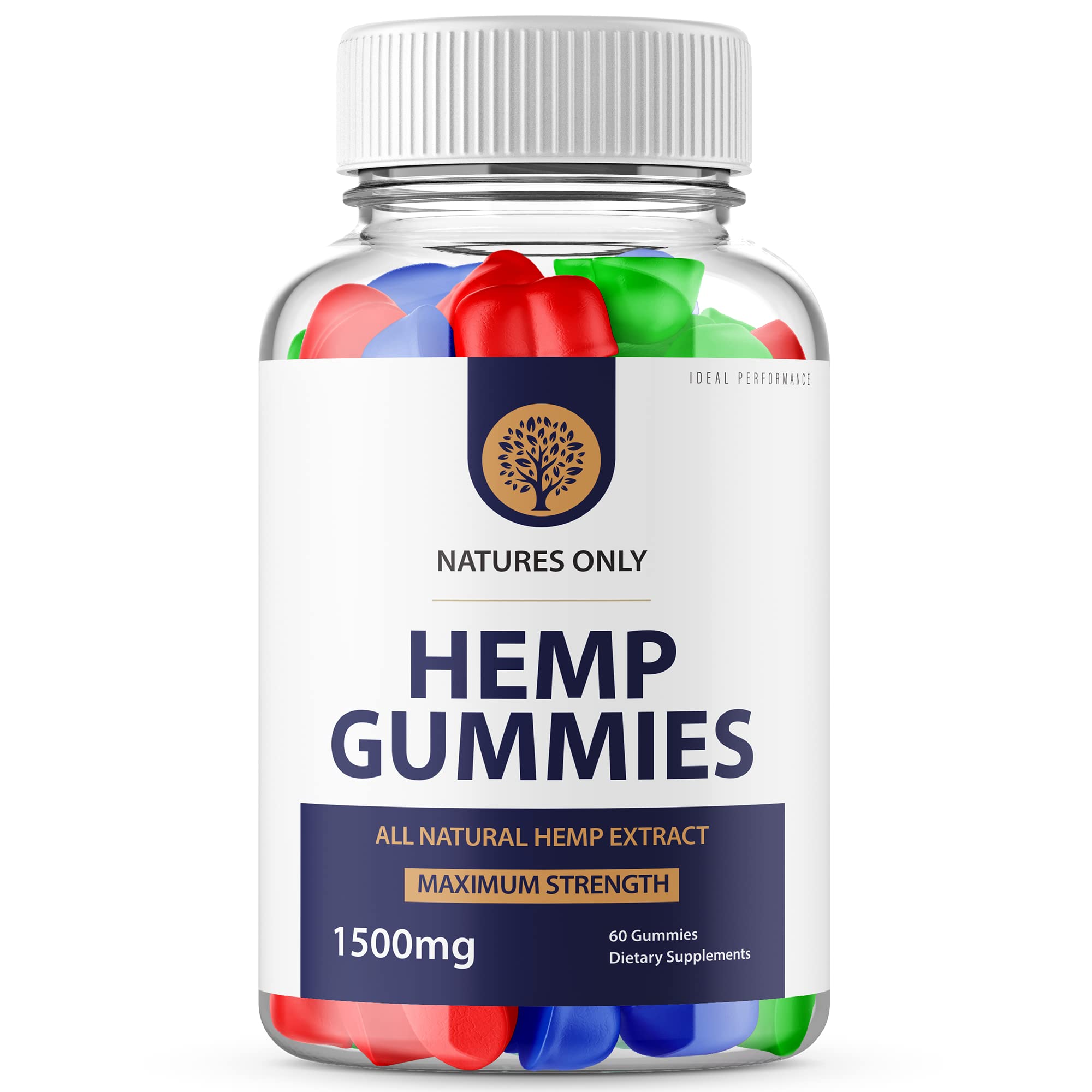 Natures Only 1500mg CBD Gummies - 60 Count | Premium Hemp Extract for Stress Relief & Sleep Support | Vegan, Non-GMO, THC-Free | Perfect for Relaxation & Wellness