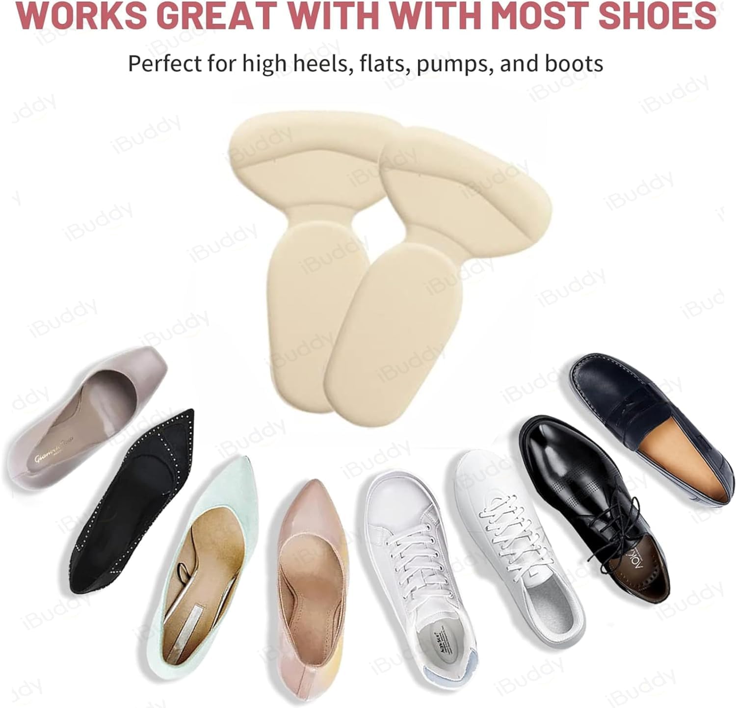 FEXMY Shoe Bite Protector & Gel Insoles for Men & Women - Self-Adhesive Heel Grips, Arch Support & Pain Relief Insoles - Prevent Blisters & Cuts - Comfortable Foot Cushion Pads (Black, Large) - Perfect for Running, Walking & Daily Wear