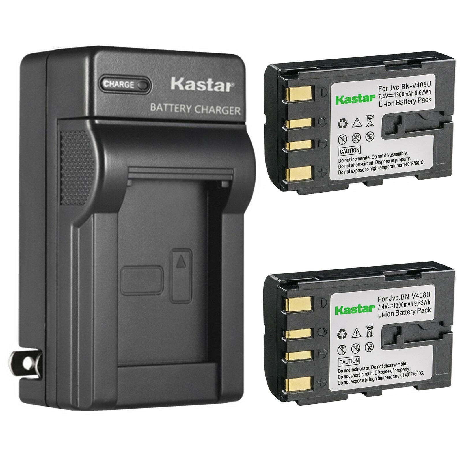 Kastar 2-Pack Replacement Battery and AC Wall Charger for JVC GR Camcorders - Compatible with GR-33, GR-4000, GR-D20-D33 Series | Perfect for Travel, Home Videos & Outdoor Filming