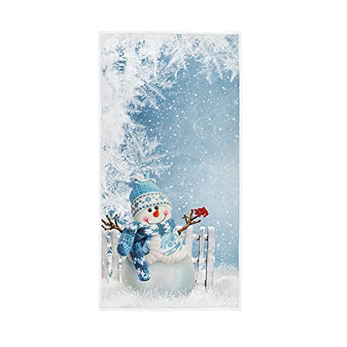 Premium Soft Winter Snowman Hand Towels - 30x15 Inch Christmas Themed Washcloths for Kitchen, Bathroom, Spa & Gym - Holiday Decor, Guest Towels, Dish Towels & Sports Towels - Perfect for Christmas Gifts, Home Decor & Hospitality Use