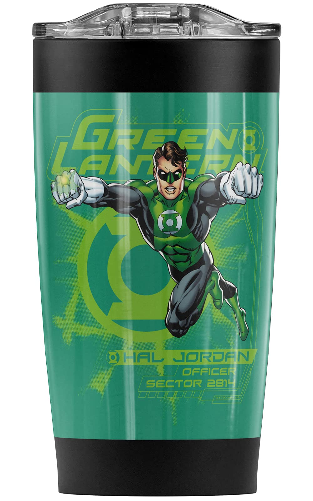 Green Lantern Sector 2814 Stainless Steel Tumbler 20oz - Vacuum Insulated Coffee Travel Mug with Leakproof Lid - Keeps Hot & Cold Beverages Temperature - Perfect for Office, Gym, Camping & Outdoor Adventures
