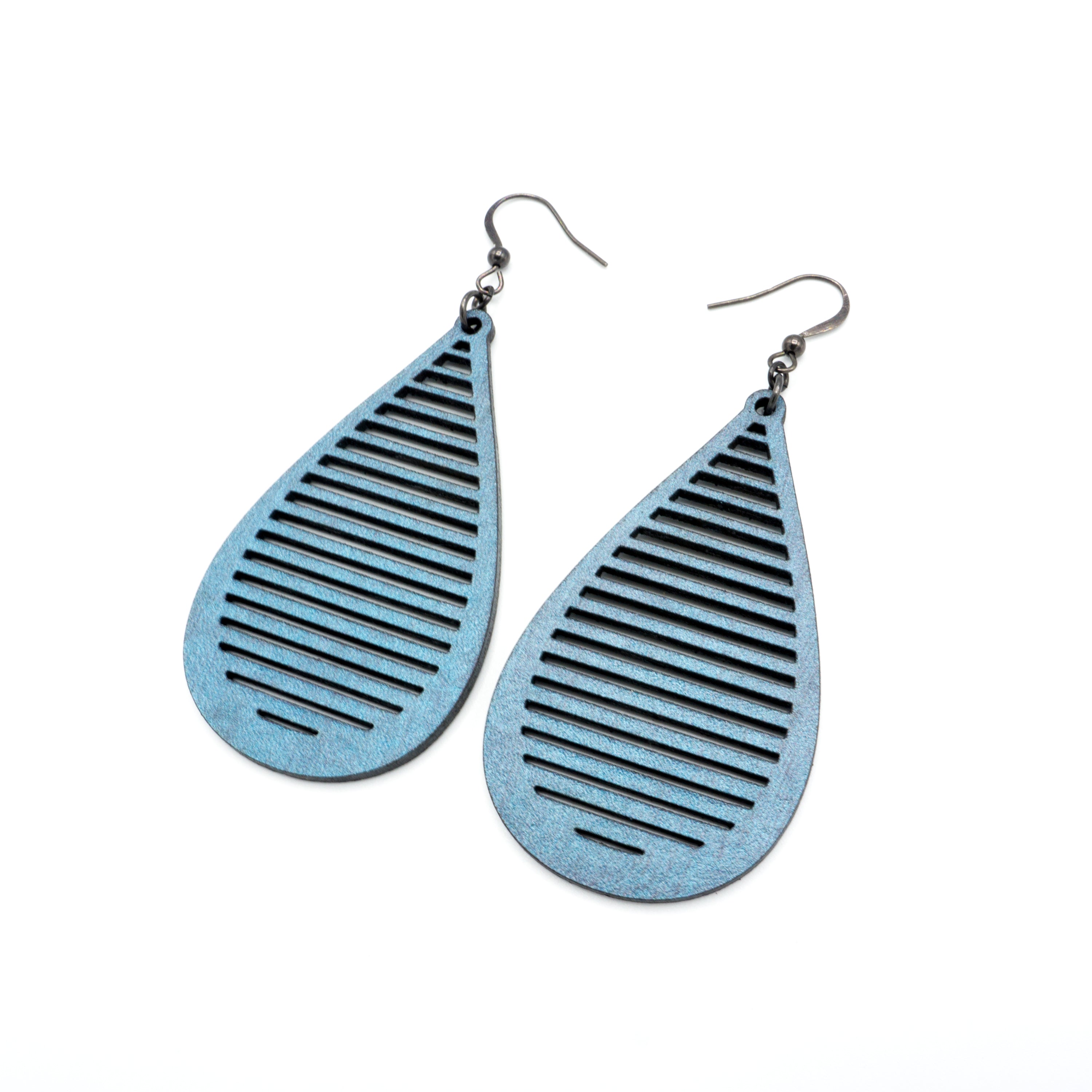 Blue Pearl Leather Earrings for Women | Handmade Drop 05 [L] Dangle Earrings | Boho Chic Jewelry for Casual Wear & Special Occasions