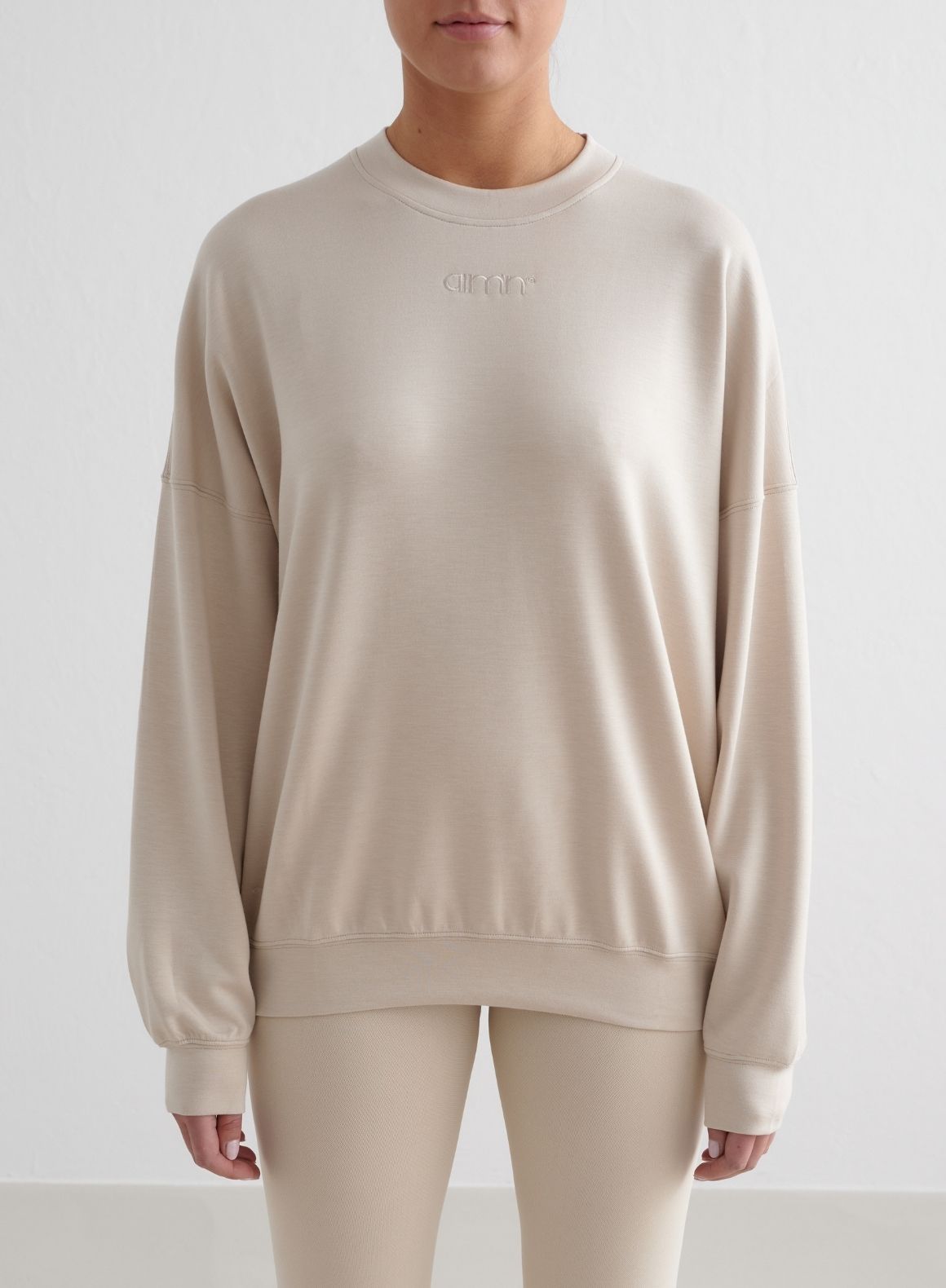 Soft & Cozy Café Au Lait Modal Sweatshirt for Women - Breathable Loungewear for Coffee Dates & Relaxing at Home