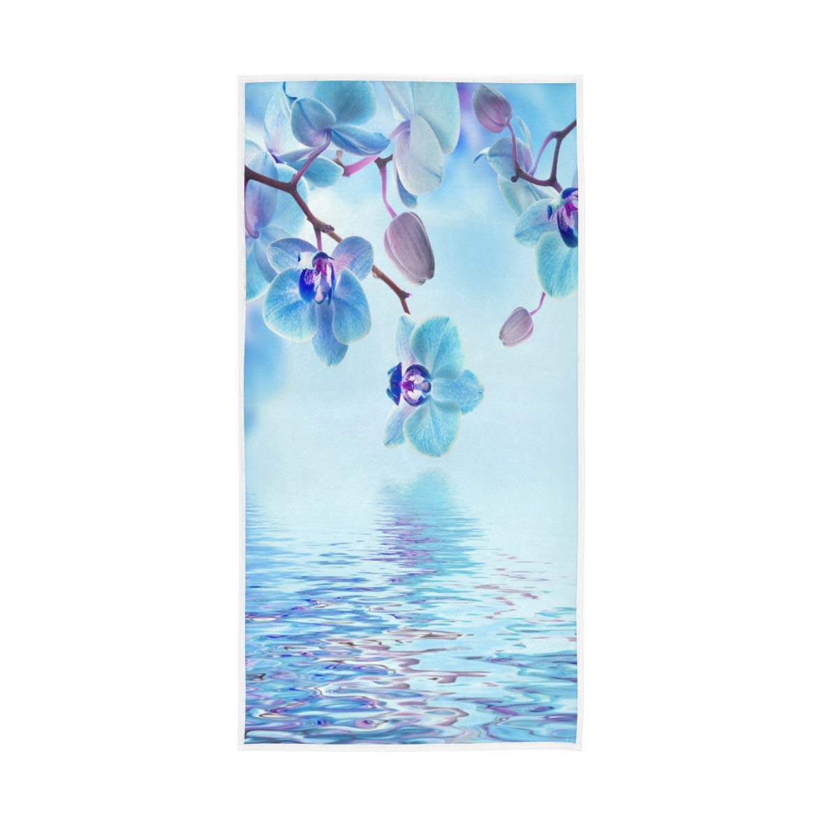 Senya Soft Bath Towel Set - Tropical Orchids & Butterfly Design, 30x15 Inches, Absorbent & Quick-Dry for Bathroom, Spa, Gym, and Sports | Perfect for Beach, Yoga, and Poolside Use