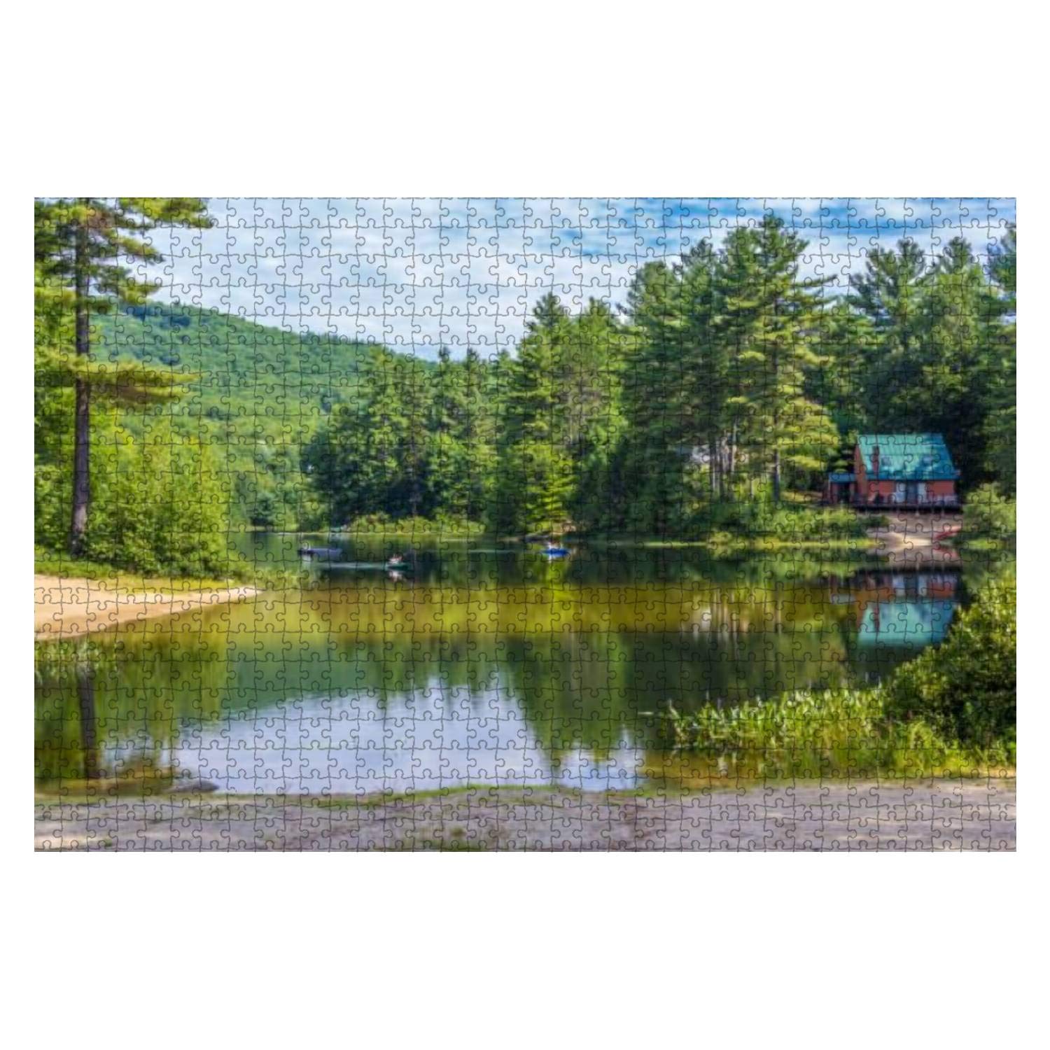 500-Piece Kayak in Little Pea Porridge Pond New Hampshire Mountain Jigsaw Puzzle - Adult Puzzle & Educational Toy for Kids, Wooden Puzzle for Creative Games, Home Decor (Perfect for Family Game Night & Cabin Decor)