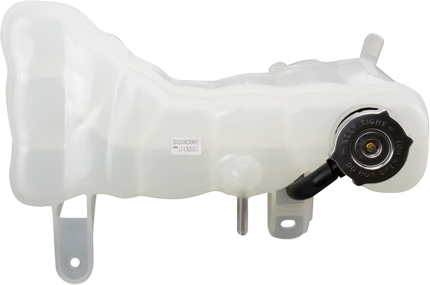 Replacement Coolant Recovery Tank with Cap for 2015-2020 Dodge Charger Challenger 6.4L V8 - White Textured Plastic (Part# CH3014157, 68237637AA) - Durable Engine Cooling System Solution for High-Performance Vehicles
