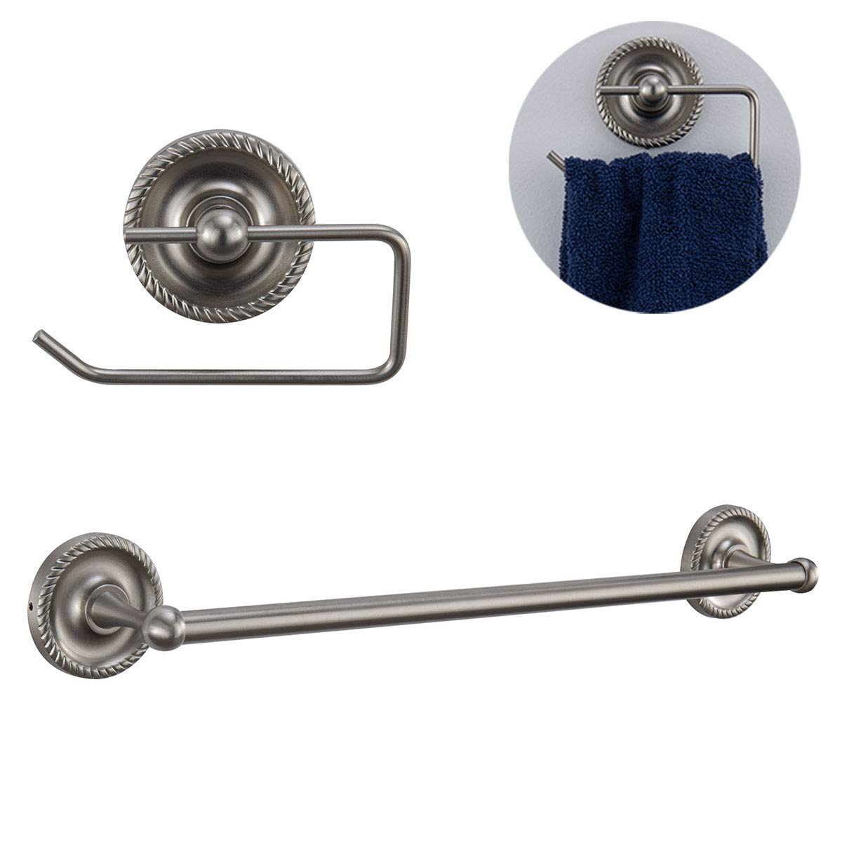 RecPro RV Towel Rack Brushed Nickel - Small Hand Towel Holder & Towel Bar Rail for RV Bathroom | Durable & Space-Saving RV Accessories for Camping & Travel | Perfect for Motorhome, Trailer & Van Life