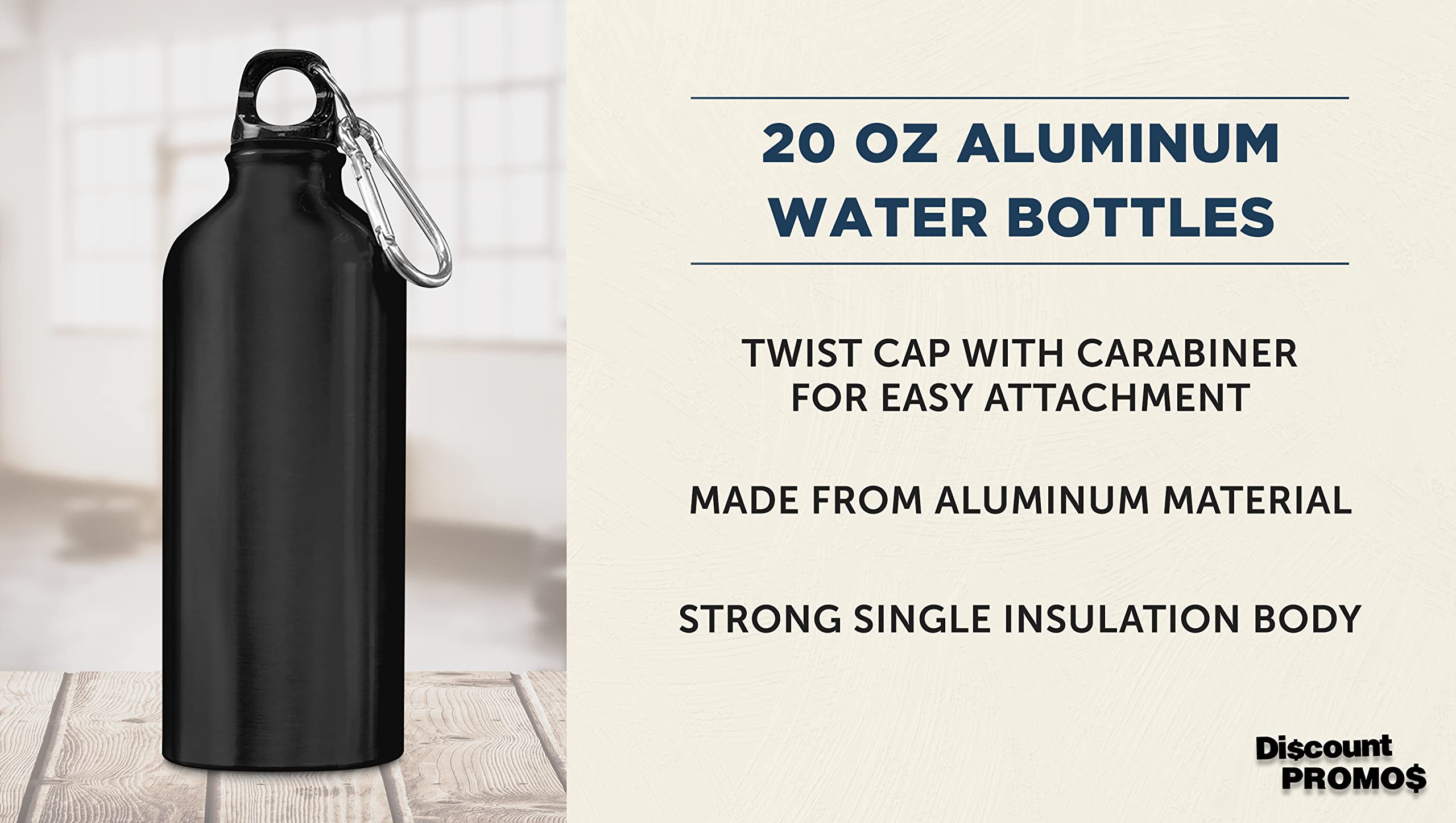 20 oz Aluminum Water Bottles Set of 10 - Bulk Pack Reusable Sports Bottles for Gym, Hiking, Camping & Outdoor Activities - BPA-Free Black Water Bottles for Fitness, Work & Travel