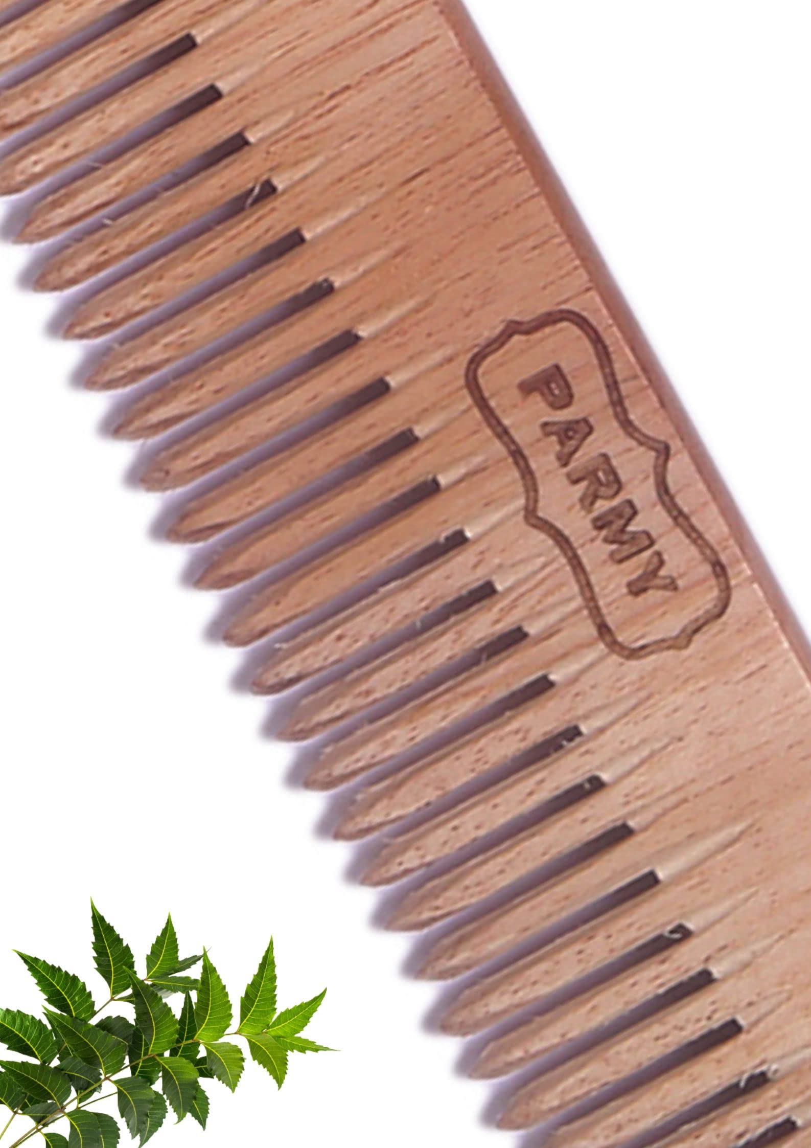**Parmy Neem Wood Comb & Bamboo Toothbrush Set - Handmade Wooden Hairbrush for Dandruff Control & Hair Straightening - Natural Comb & Toothbrush for Men & Women (Pack of 2 Toothbrushes + 1 Comb) - Perfect for Travel, Eco-Friendly Bathroom & Daily Hair Care**