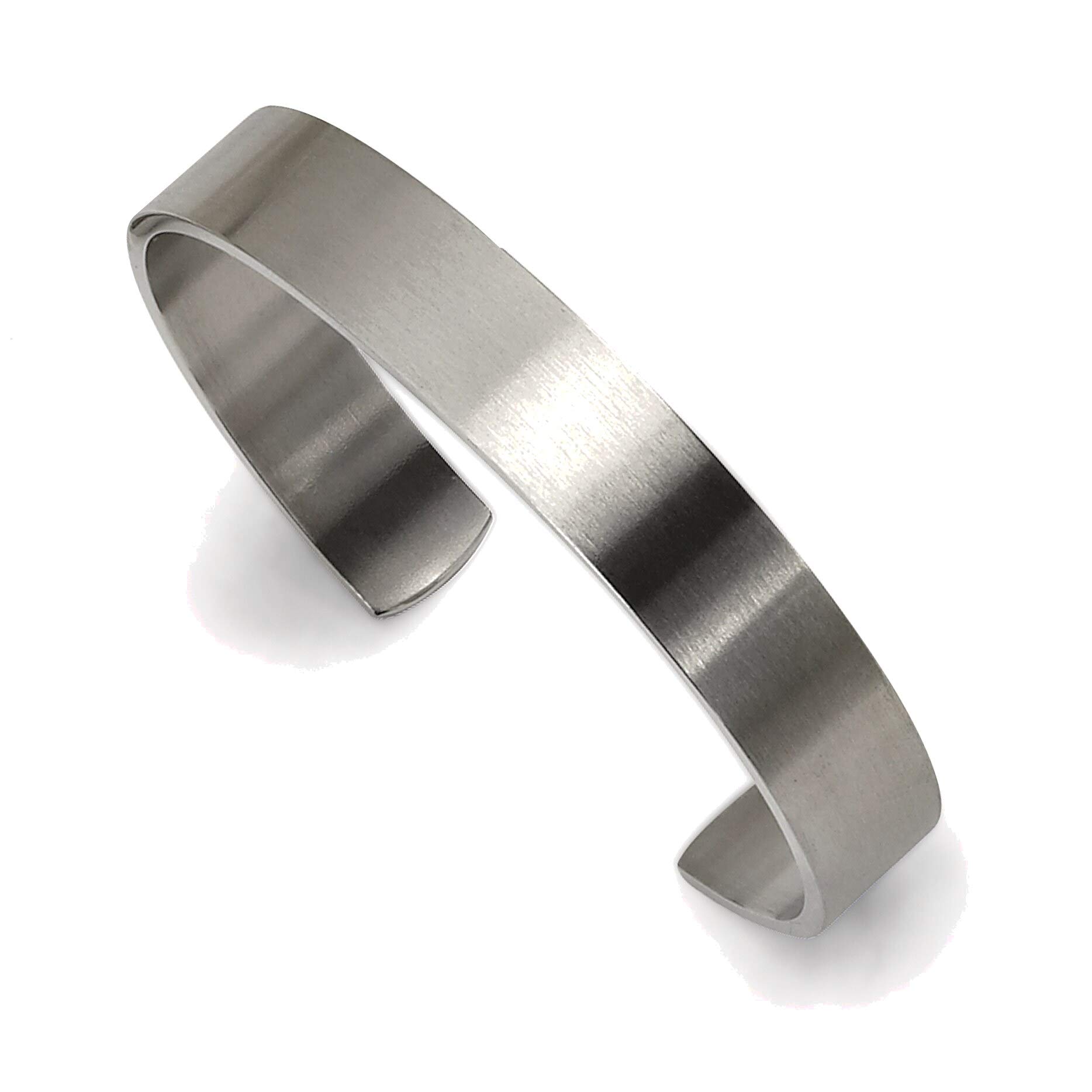 Stainless Steel Brushed Cuff Bangle - Elegant Jewelry for Women