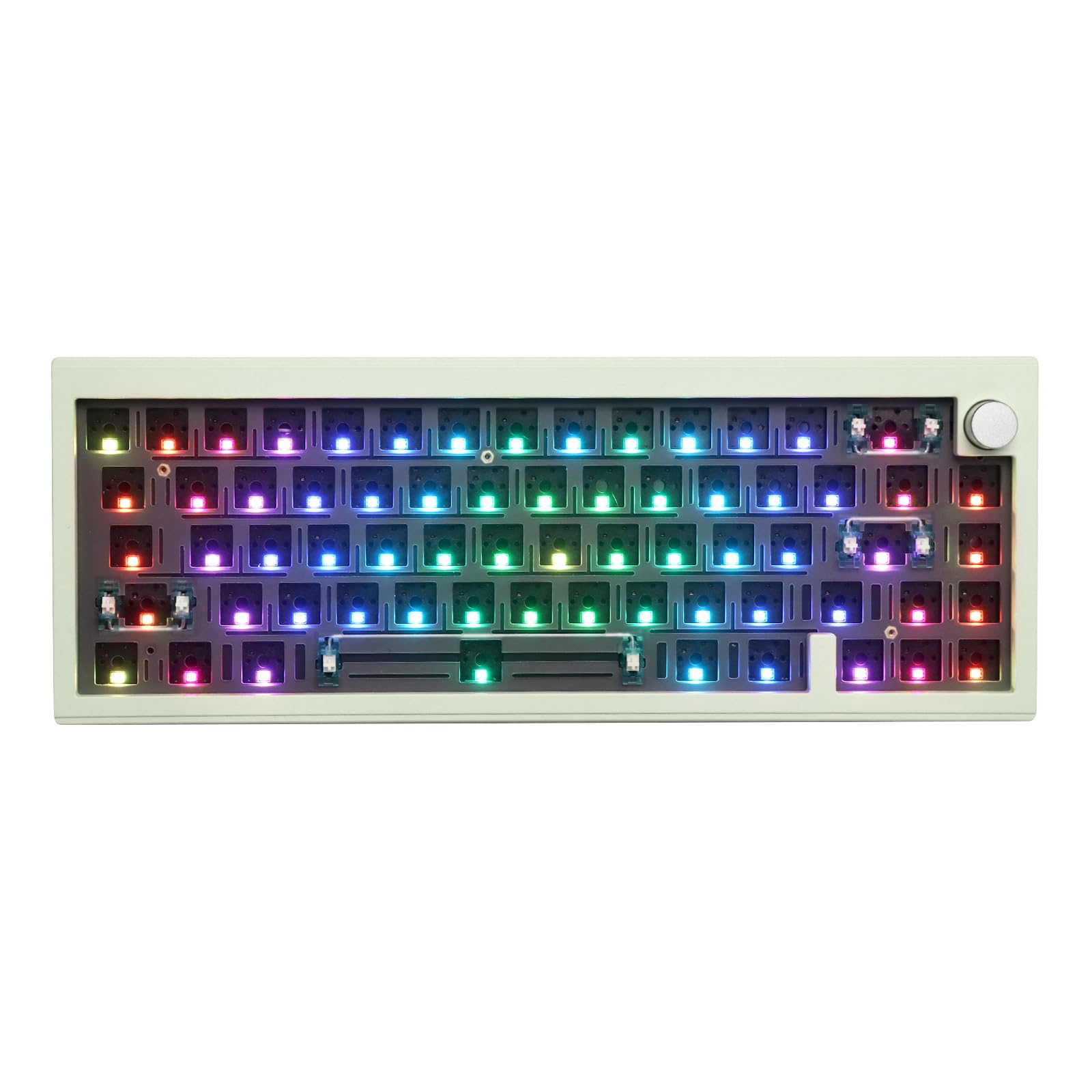 EPOMAKER CIDOO V65 V2 Wireless/Wired Mechanical Gaming Keyboard - 65% Hot-Swappable DIY Kit with Gasket Mount, VIA Programmable Software, South-Facing RGB LED, CNC Aluminum Case (Dark Green) - Perfect for Esports, Typing & Office Work