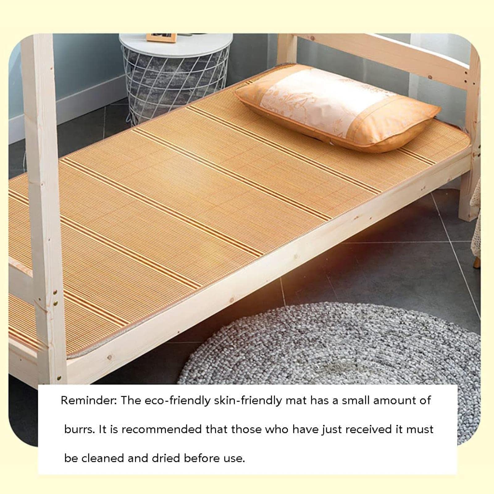 Breathable Bamboo Summer Sleeping Mat - 60x180cm Cooling Bed Mat for Hot Weather, Ideal for Single Beds & Student Dorm Rooms (No Pillowcase Included) | Perfect for Outdoor Camping, Beach Trips & Home Use