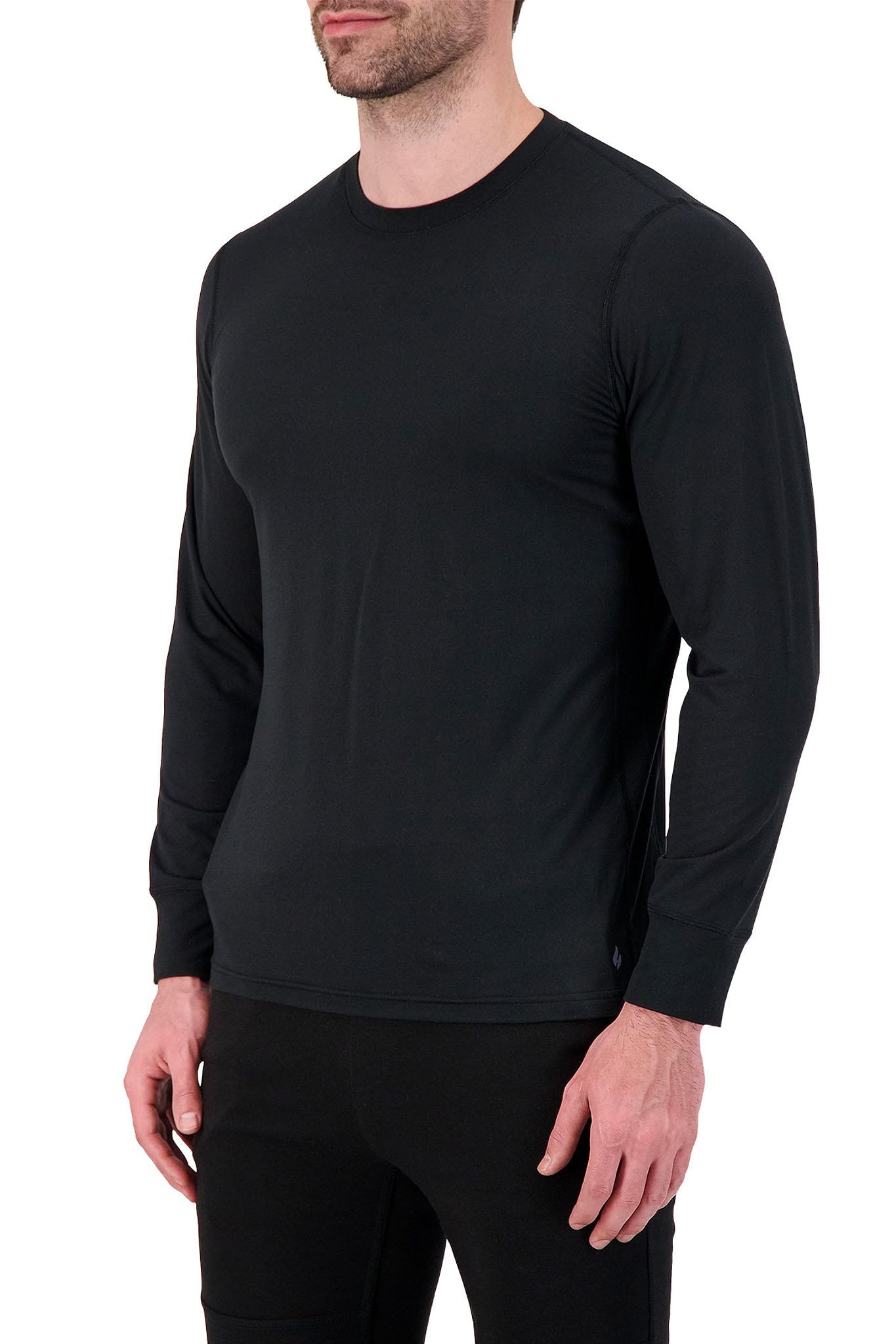 HEAT HOLDERS Men's Ultra LITE™ Thermal Long Sleeve T-Shirt - Black/S - Warm Base Layer for Winter, Cold Weather & Outdoor Activities
