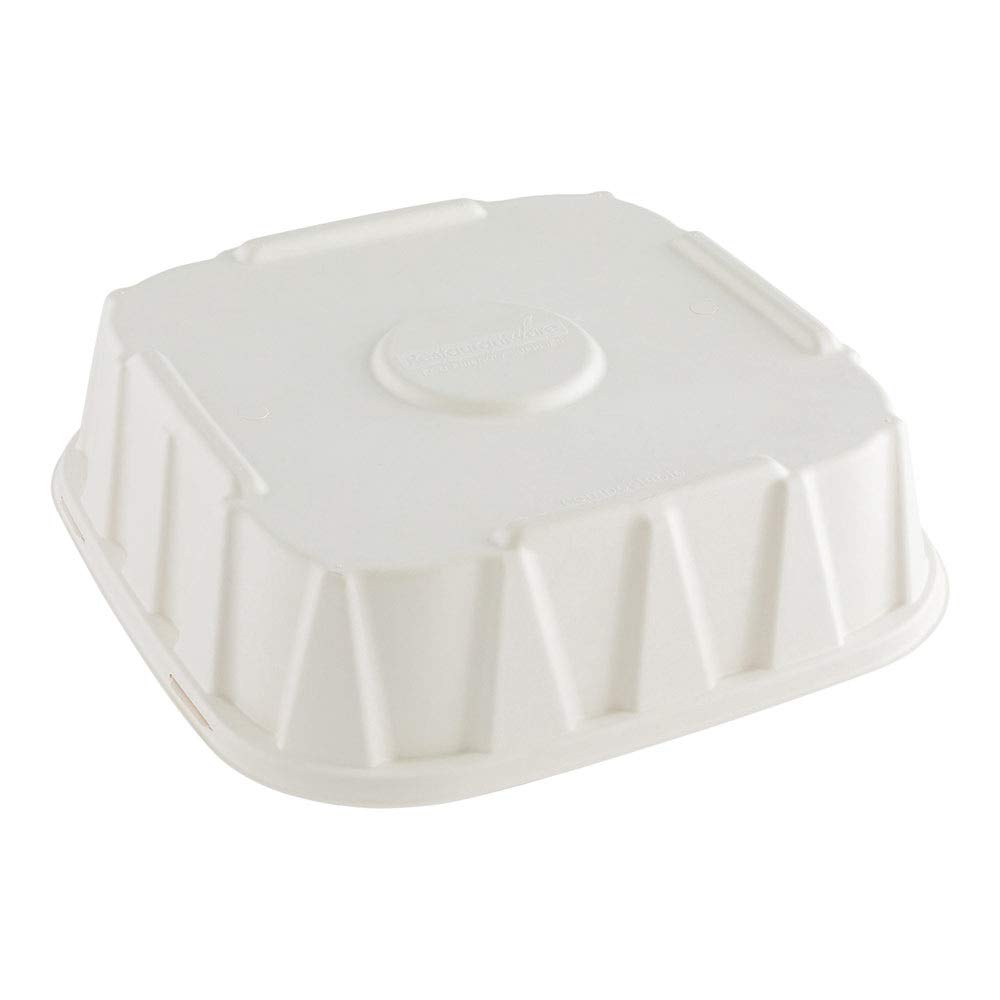 Eco-Friendly 12 Inch Disposable Bagasse Lids - 100 Count | PFAS-Free, Microwave Safe & Compostable for Food Trays | Perfect for Restaurants, Catering & Takeout Meals