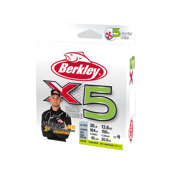 Berkley X5 Braid 5 Carrier High Strength Braided Fishing Line - Perfect for Saltwater, Freshwater, and Offshore Fishing