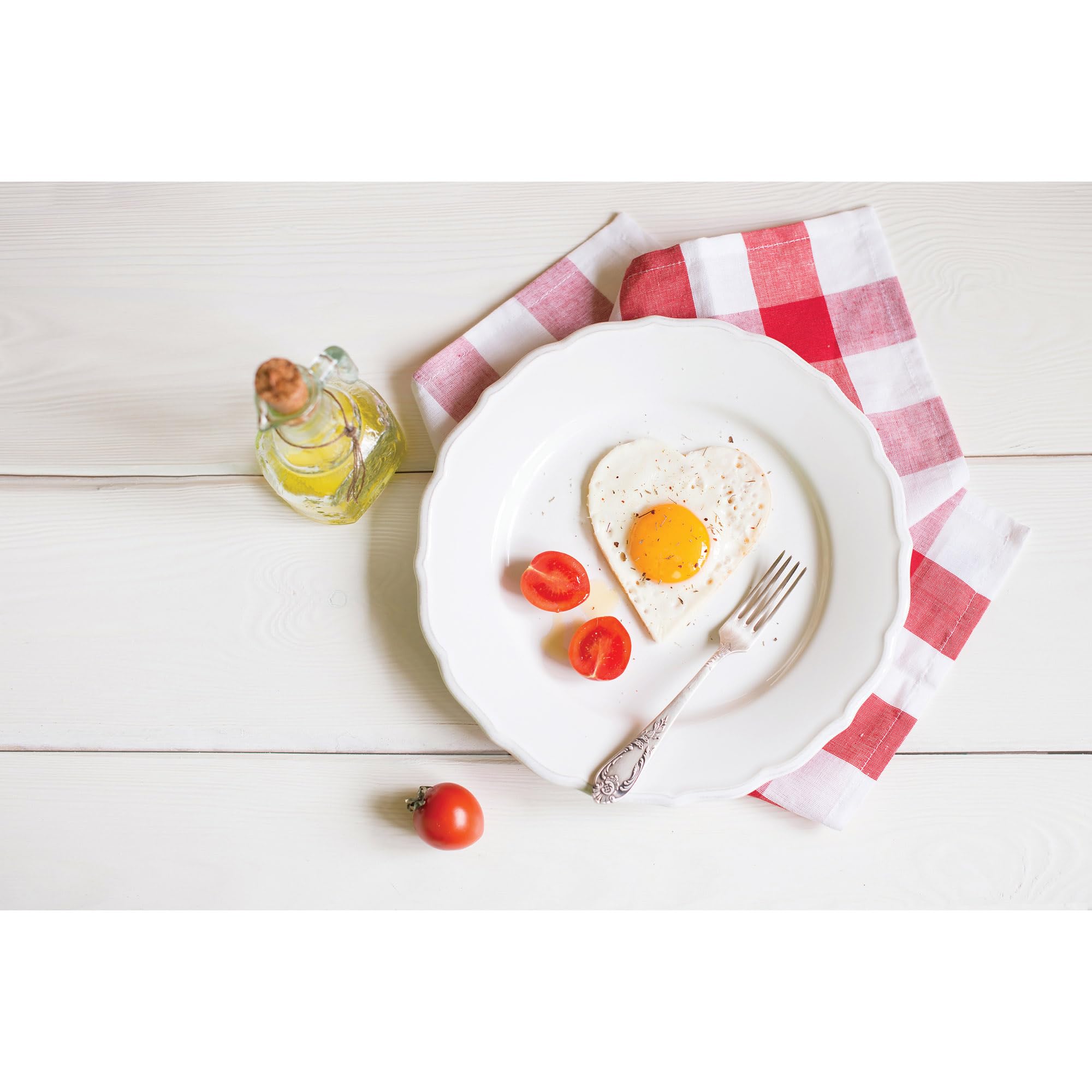 Non-Stick Heart Shaped Egg & Pancake Cooking Rings - PFOA & BPA Free - 4.625 x 4.25 Inches (Set of 2) - Perfect for Breakfast, Brunch & Romantic Meals