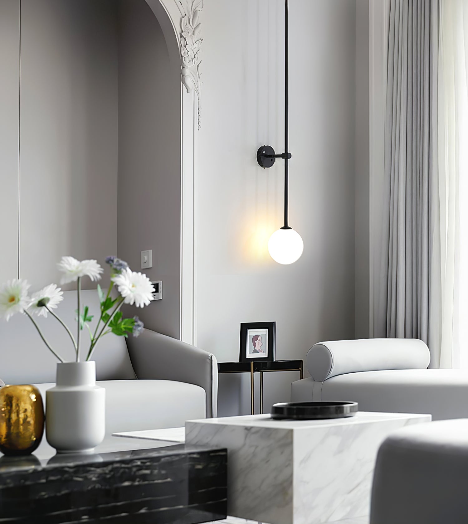 Modern LED Mobile Wall Lamp - Adjustable Bedside Reading Light for Home, Office & Dorm - Perfect for Night Reading, Working & Relaxing