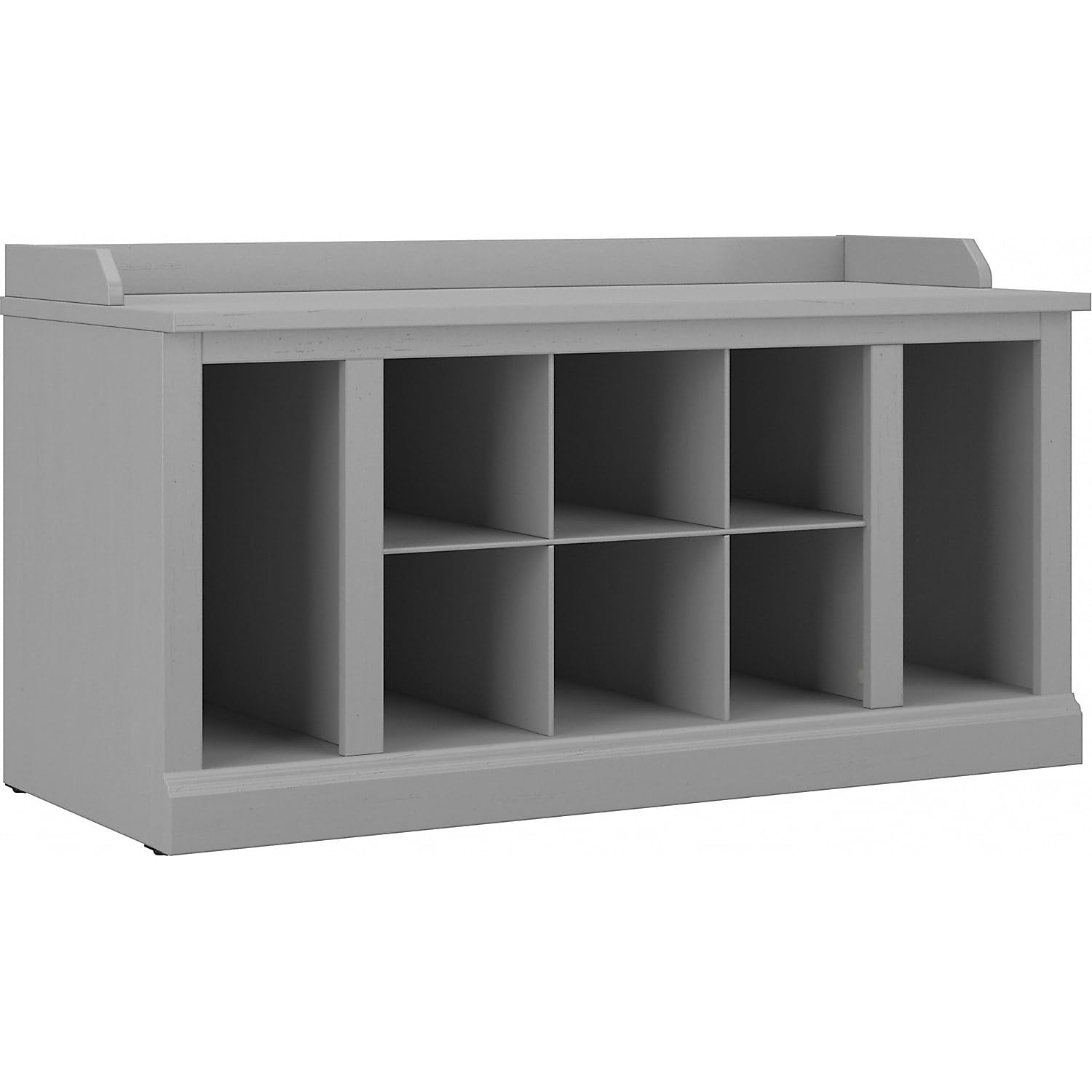 Bush Furniture Woodland 40W Shoe Storage Bench with Shelves in Cape Cod Gray | Entryway Shoe Organizer for Home, Mudroom & Foyer | Perfect for Small Spaces & Closet Organization