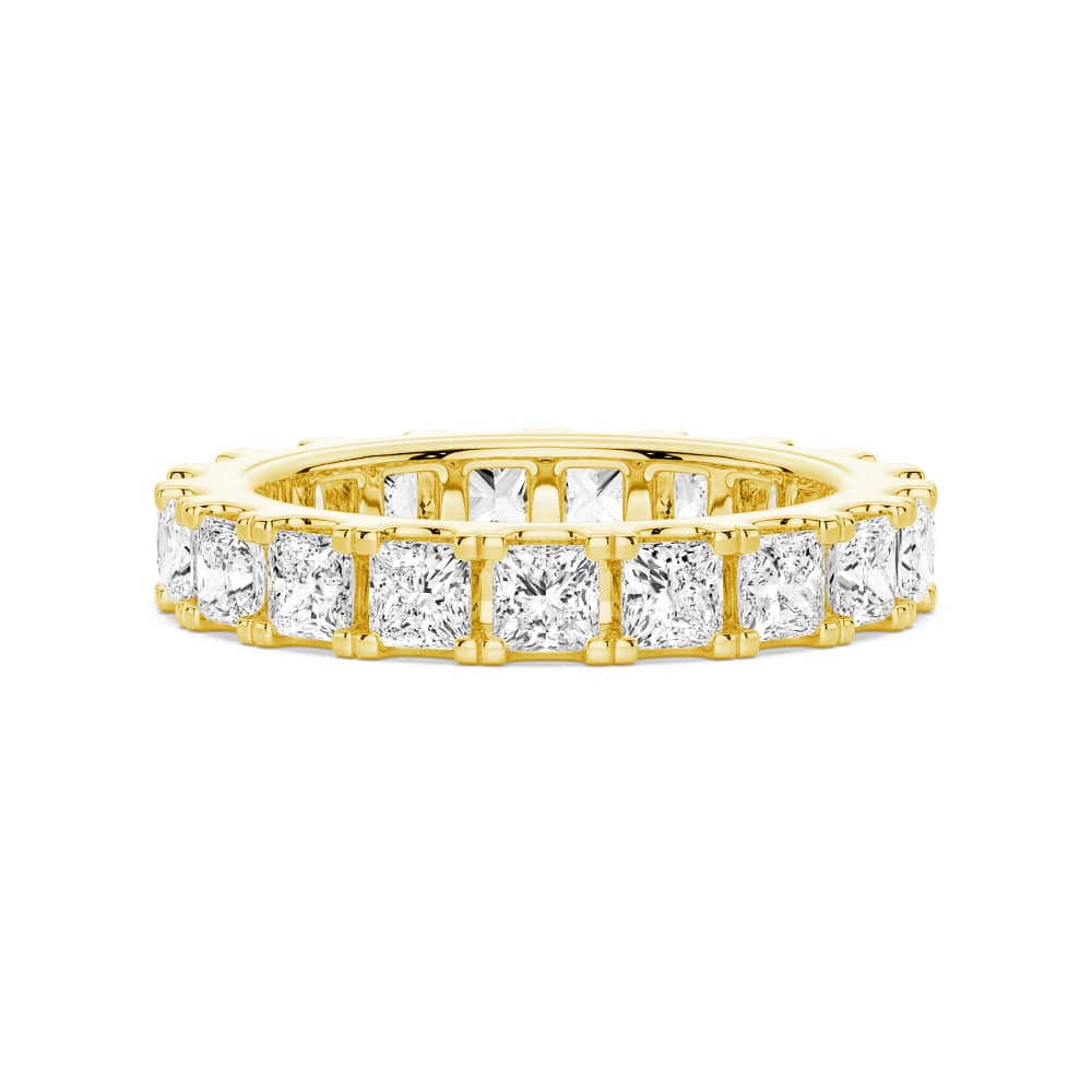 5ctw Princess Cut Moissanite Eternity Band Ring for Women - Wedding, Engagement, Anniversary Jewelry Gift - Sparkling Cubic Zirconia Alternative for Special Occasions