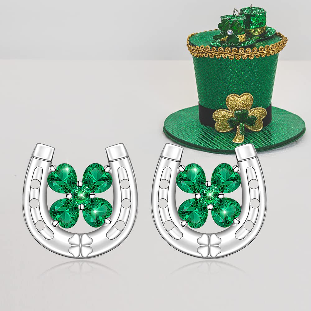Festive Sterling Silver Stud Earrings for Women - Mardi Gras Shamrock, Christmas Reindeer, Dinosaur, Cow, Llama & Halloween Spider Designs | Holiday Party Jewelry Gifts for Christmas, Halloween & St. Patrick's Day Celebrations