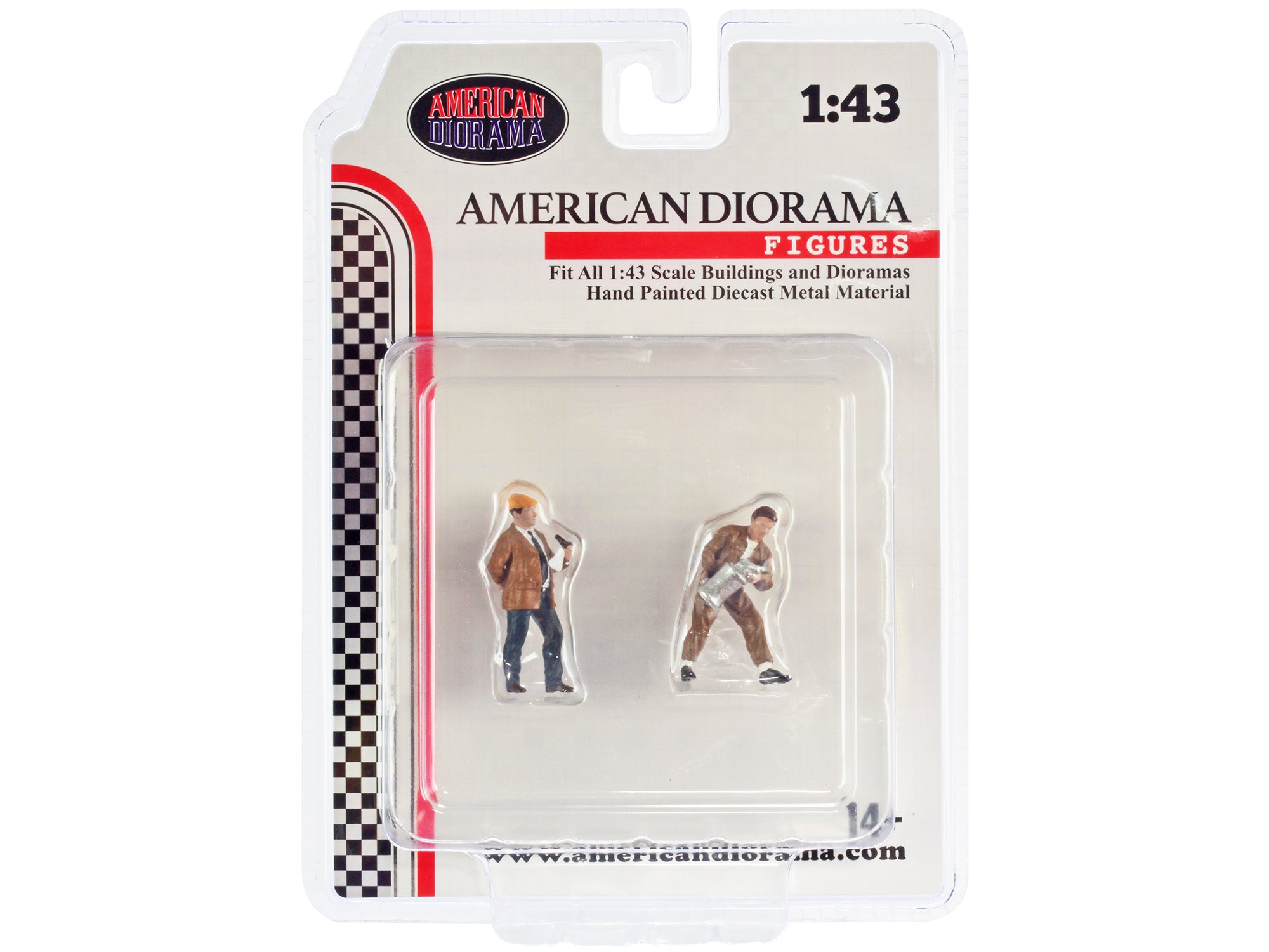 1/43 Scale Race Day Two Diecast Figures Set by American Diorama - Perfect for Model Car Displays, Diorama Scenes & Collectors