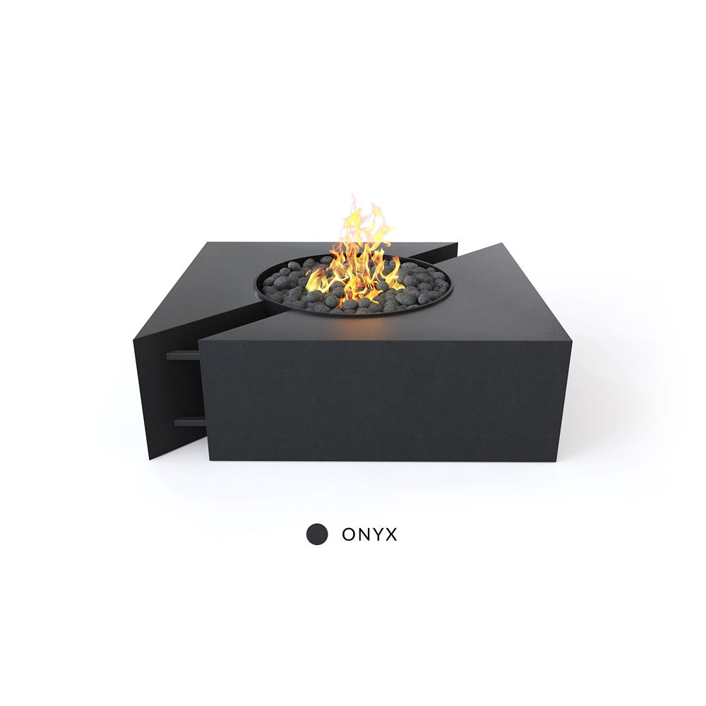 Outdoor Fire Pit Table with Lid - Stainless Steel & Glass Wind Guard for Patio, Garden, Backyard - Perfect for Camping, BBQ, and Relaxing Evenings